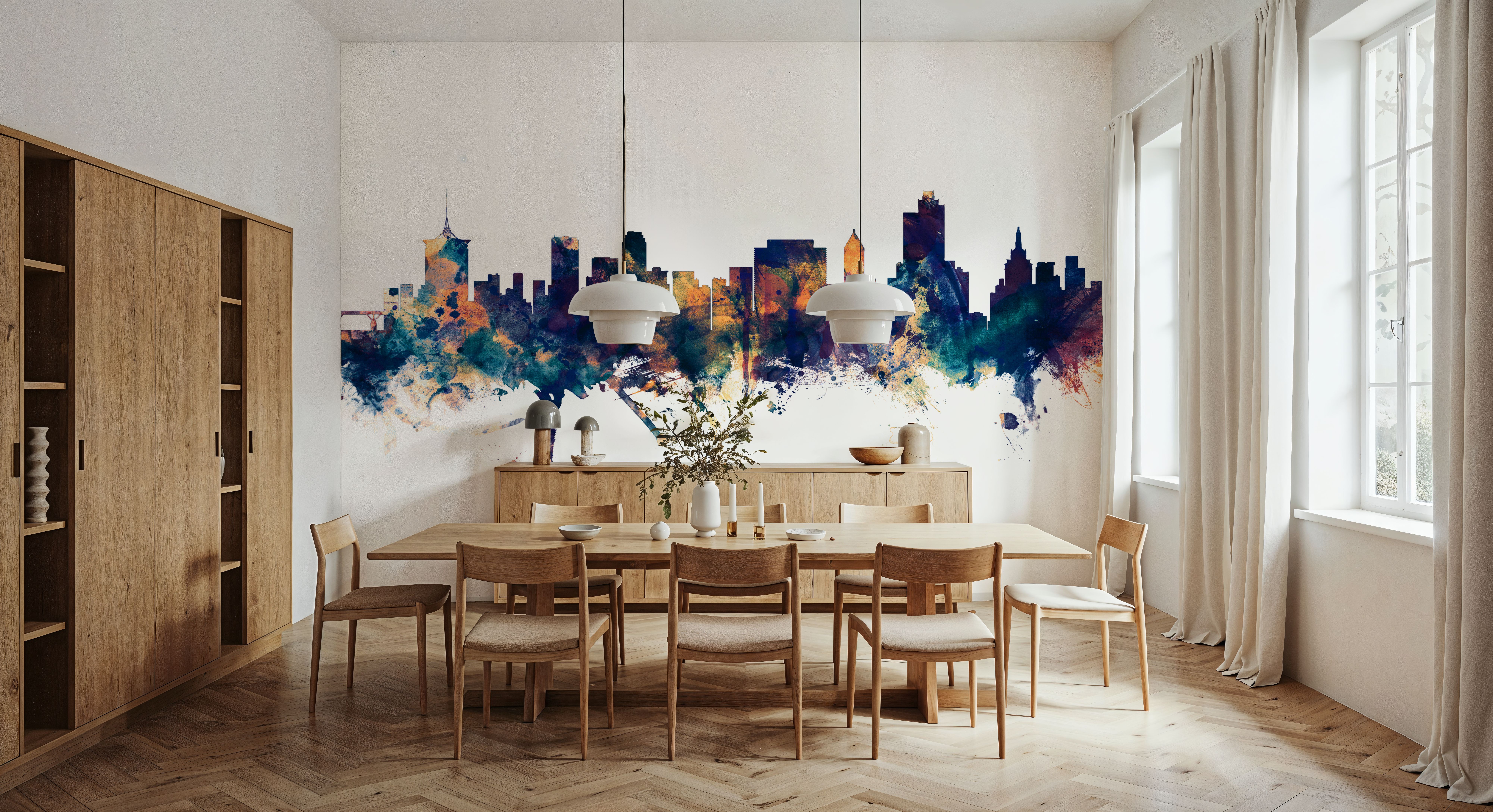 Tulsa Oklahoma Skyline Blue & Bronze