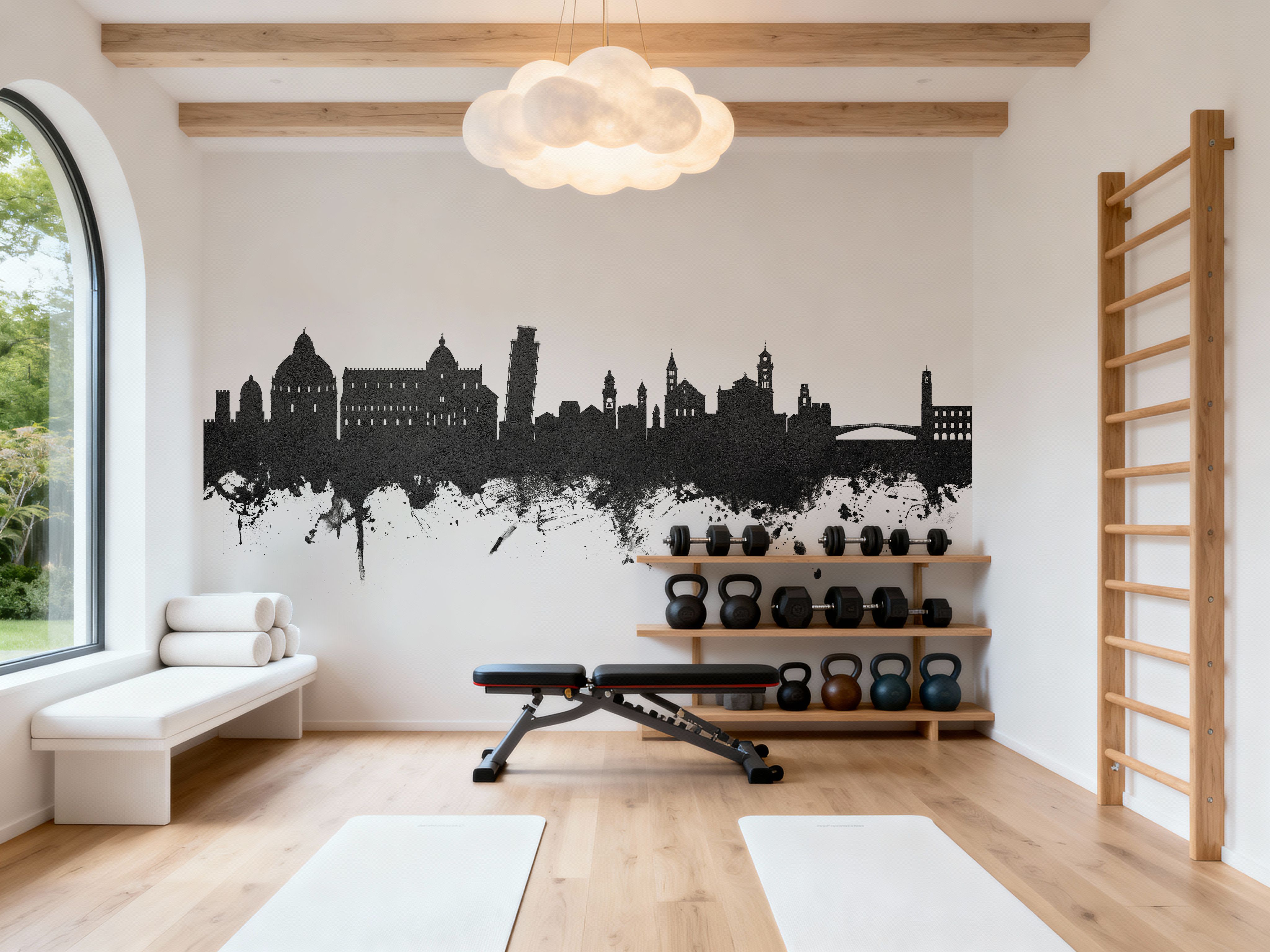 Pisa Italy Skyline Black & White, Tapet