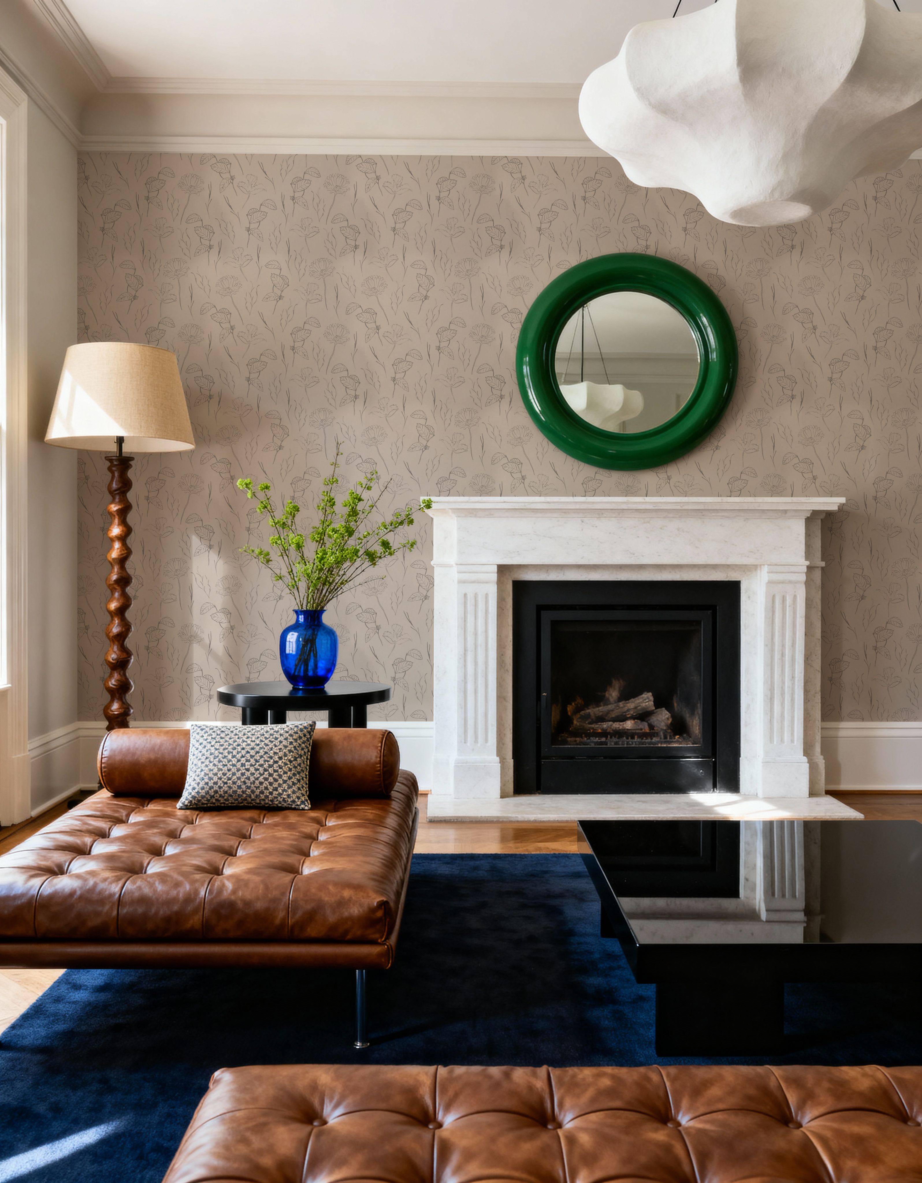 Botanical Study Beige, Wallpaper