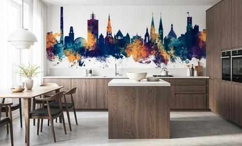 Bielefeld Germany Skyline Blue & Bronze