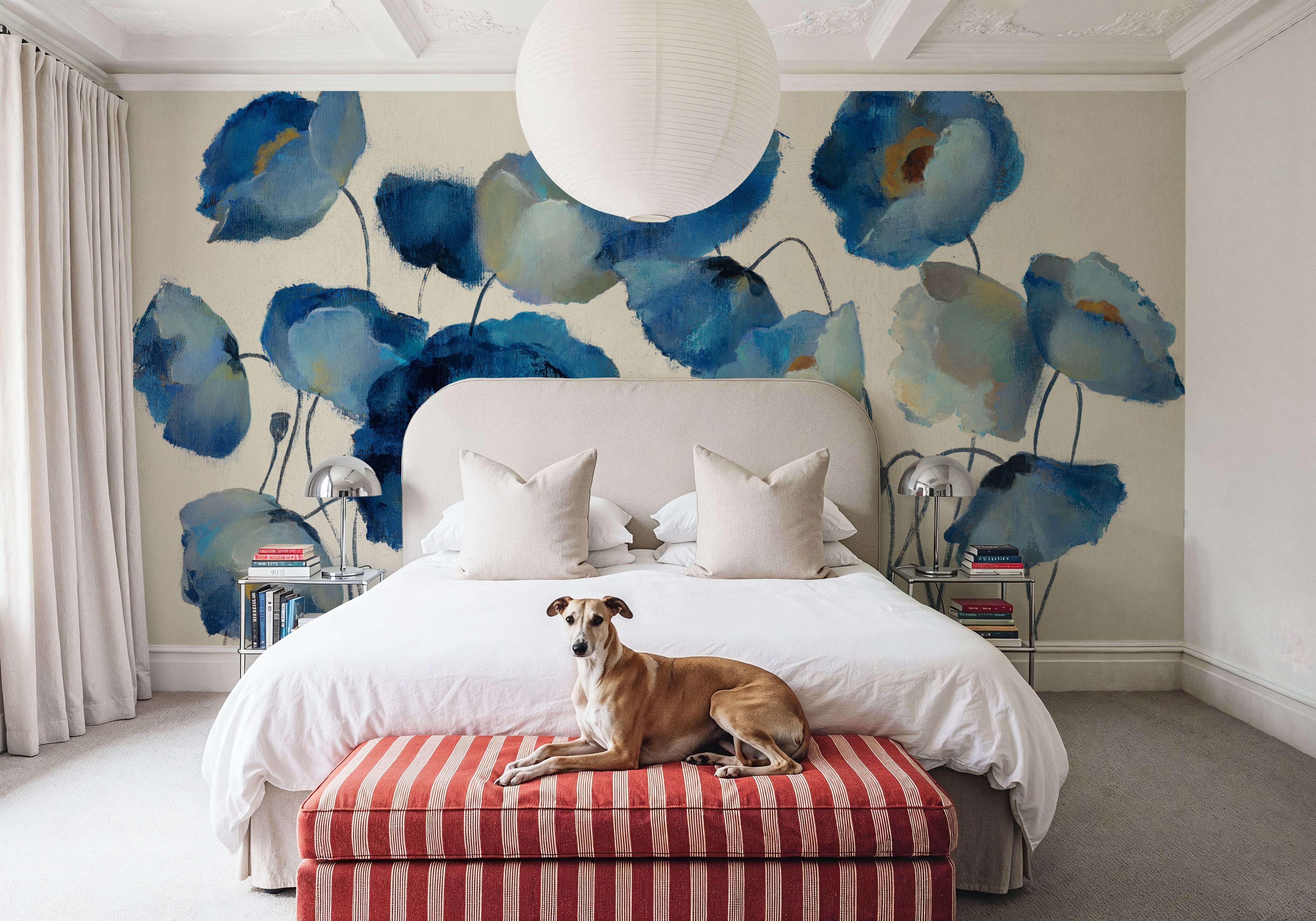 Aquamarine Floral on Cream