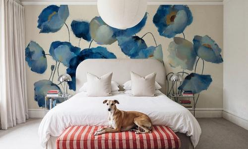Aquamarine Floral on Cream