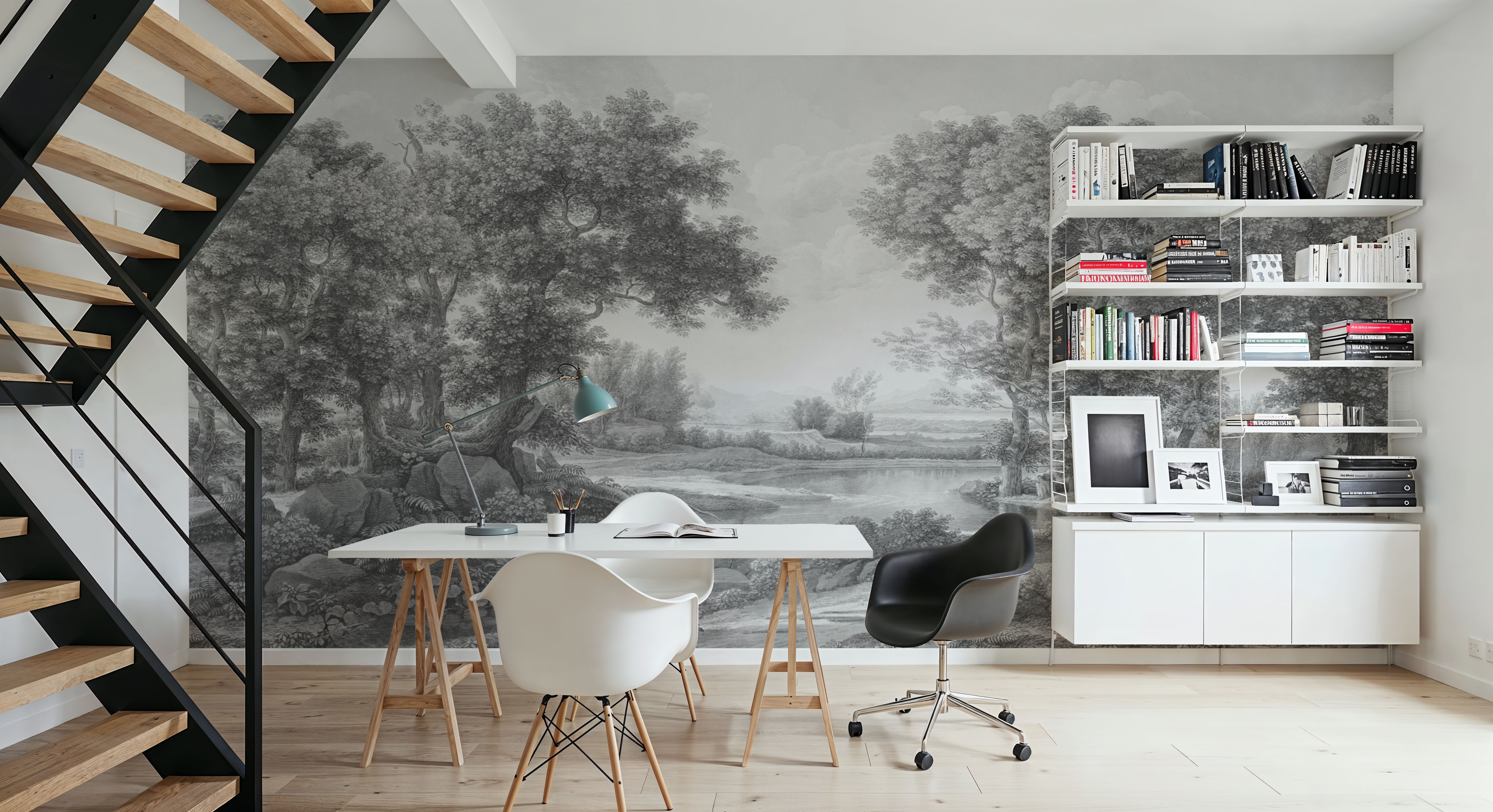 Riverbank Oak Landscape, Pewter