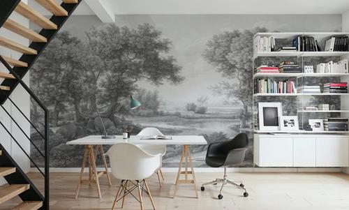 Riverbank Oak Landscape, Pewter
