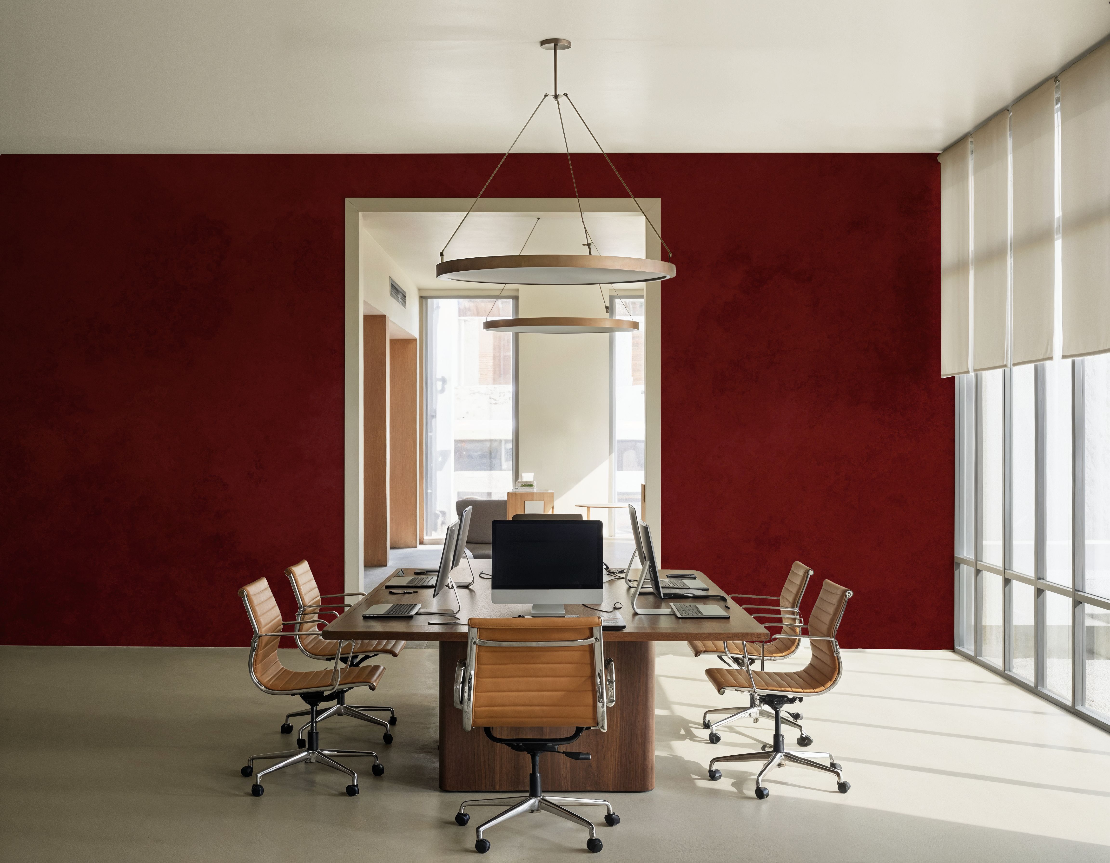 Subtle Plaster Wall, Cherry Red