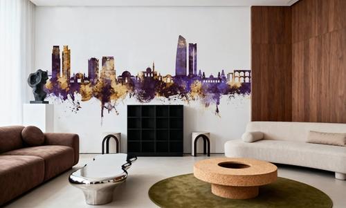 Amman Skyline Purple & Gold