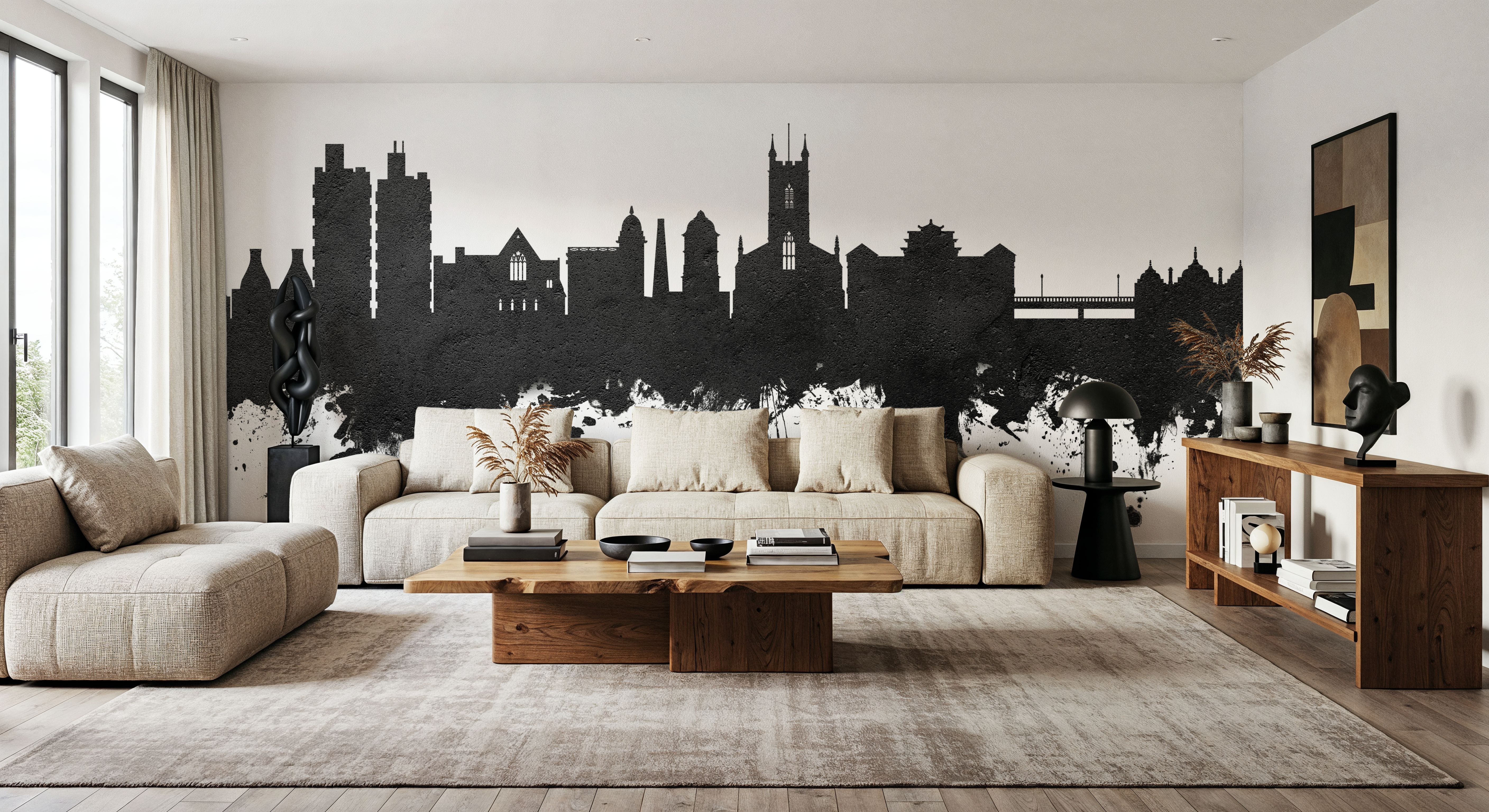 Stoke-on-Trent Skyline Black & White