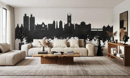 Stoke-on-Trent Skyline Black & White