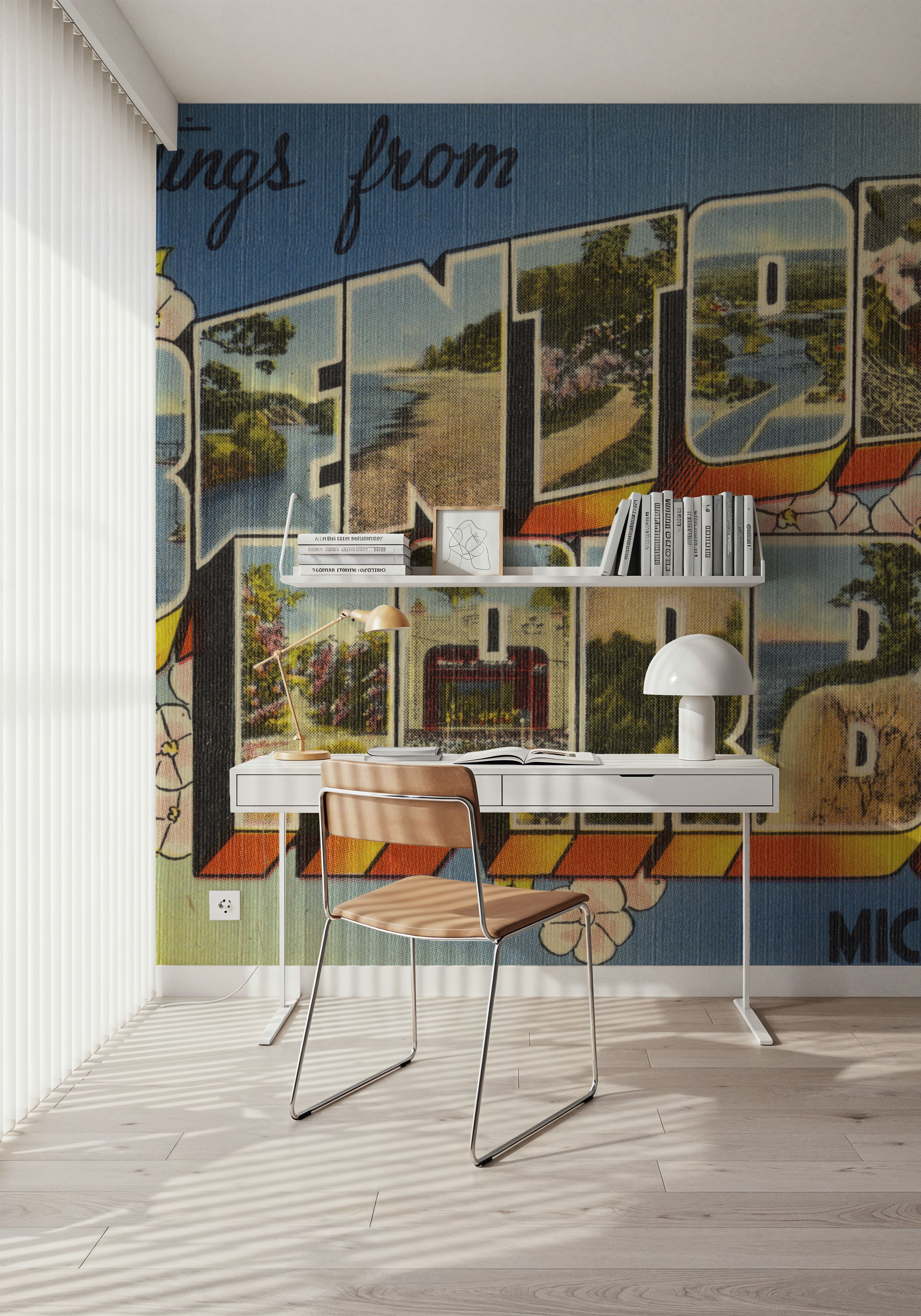 Greetings from Benton Harbor Flowers - Screenprint Postcard