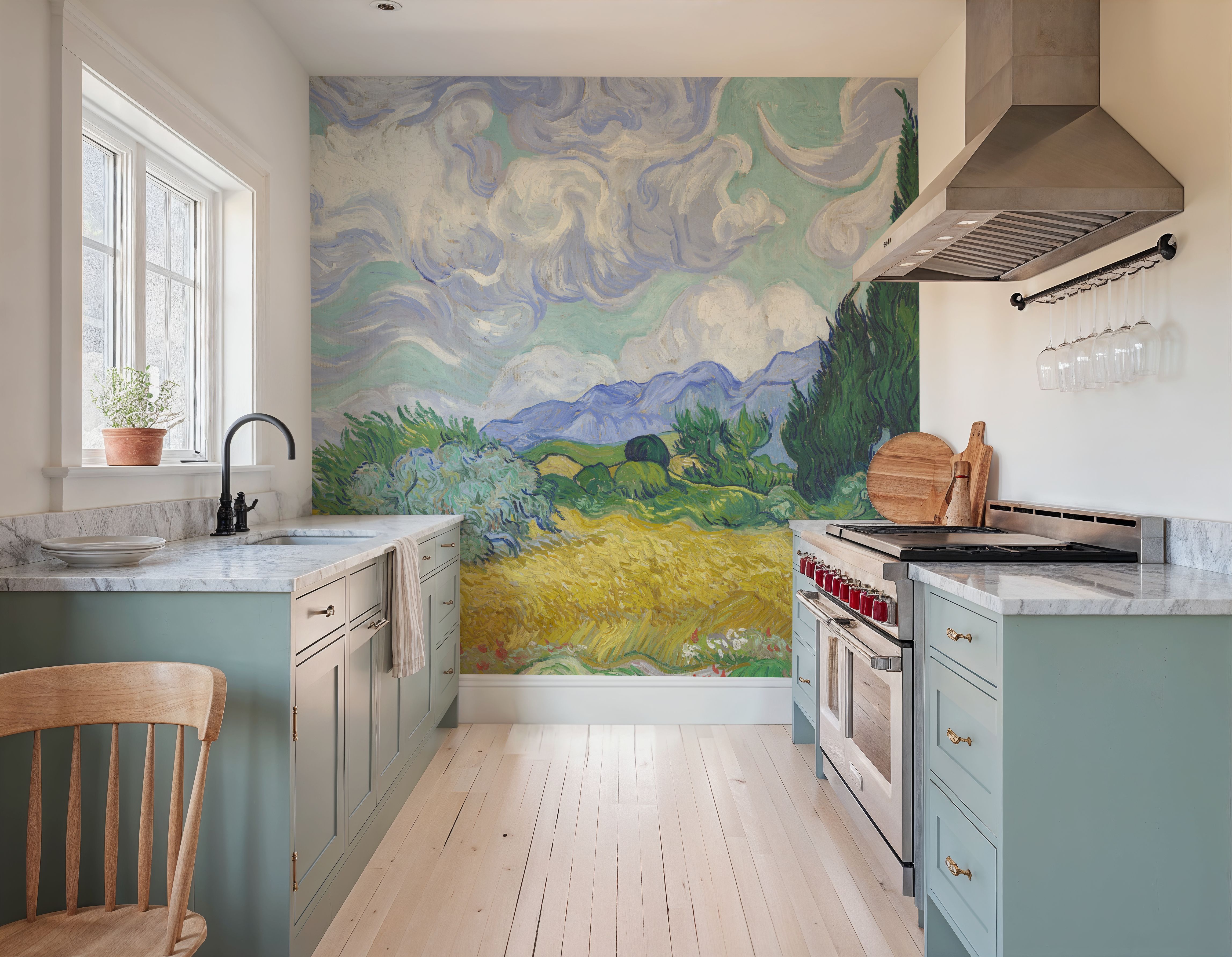 Wheat Field with Cypresses