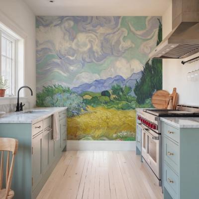 Wheat Field with Cypresses