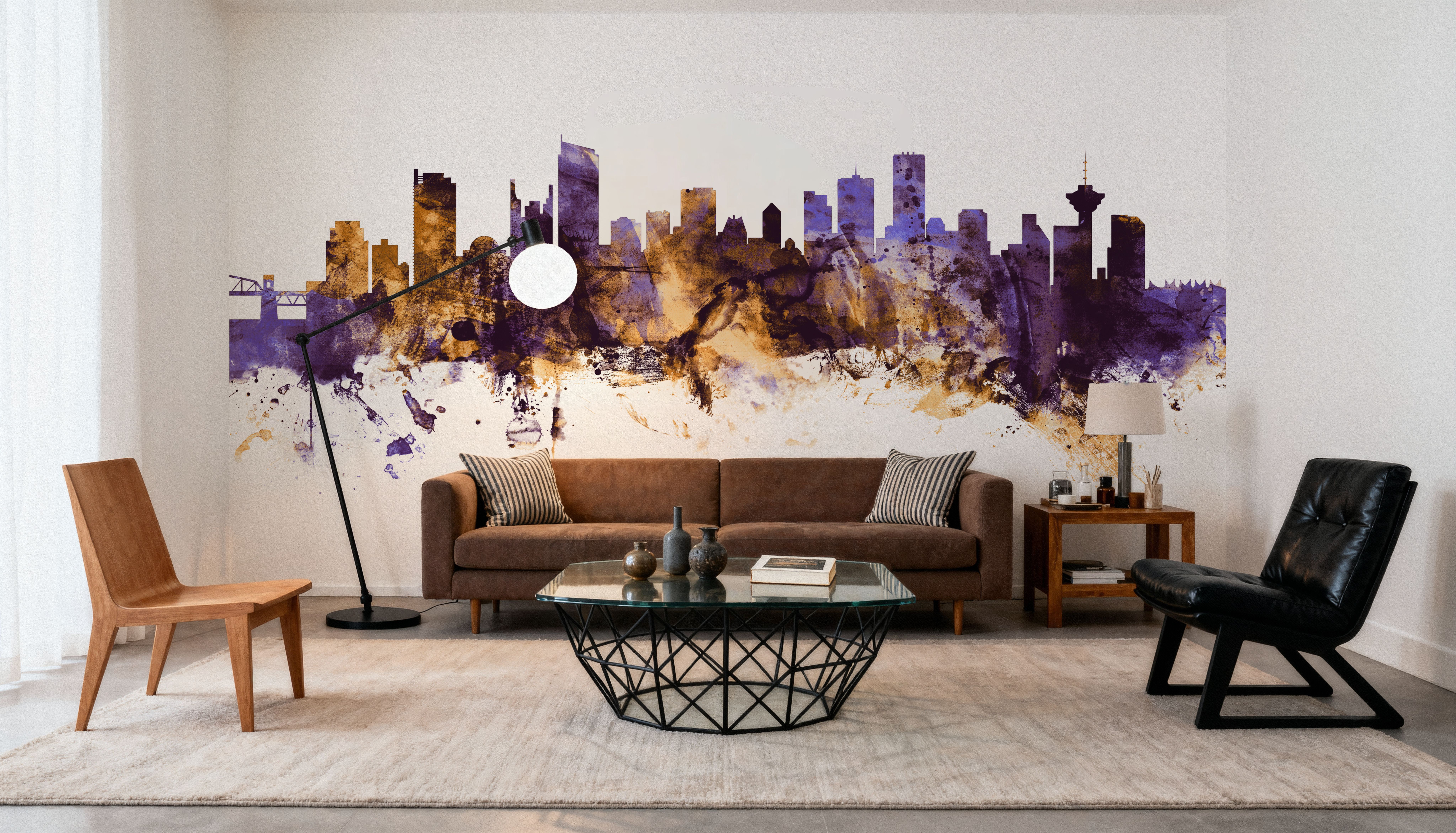 Vancouver Canada Skyline Purple & Gold