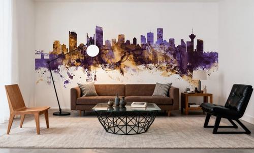 Vancouver Canada Skyline Purple & Gold