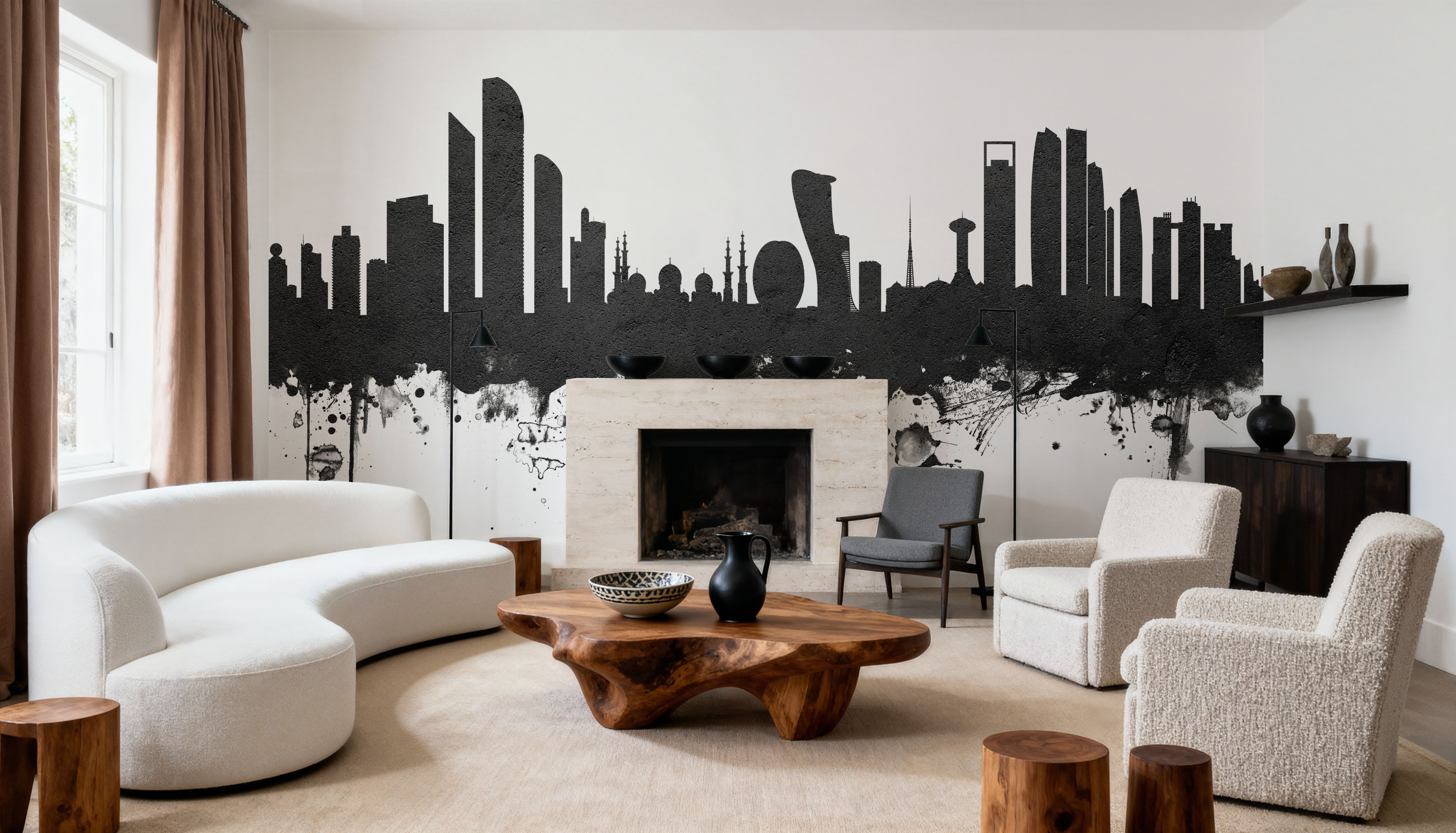 Abu Dhabi Skyline Black & White