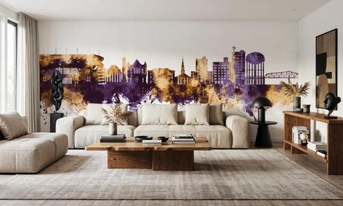Tuscaloosa Alabama Skyline Purple & Gold