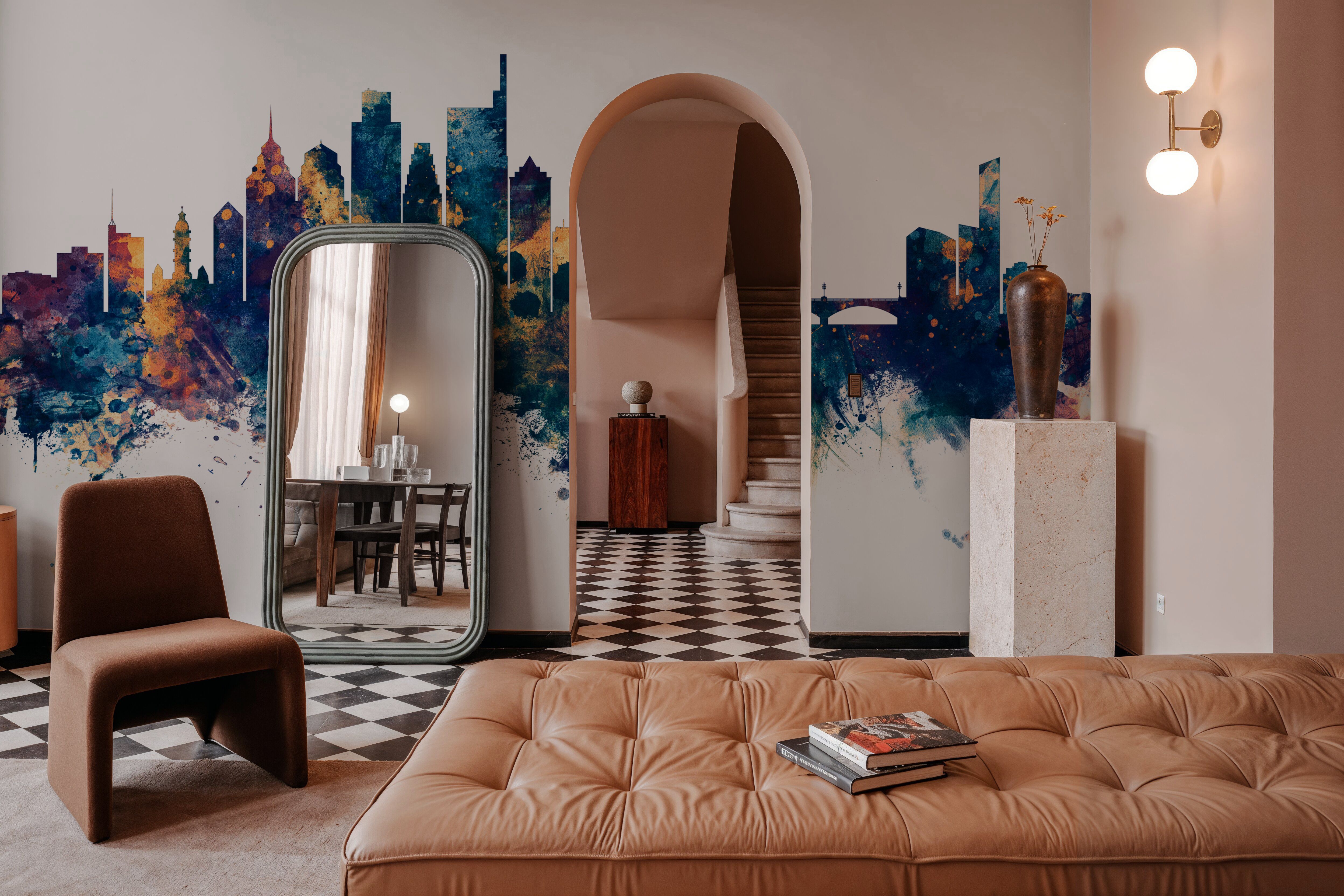 Philadelphia Skyline Blue & Bronze