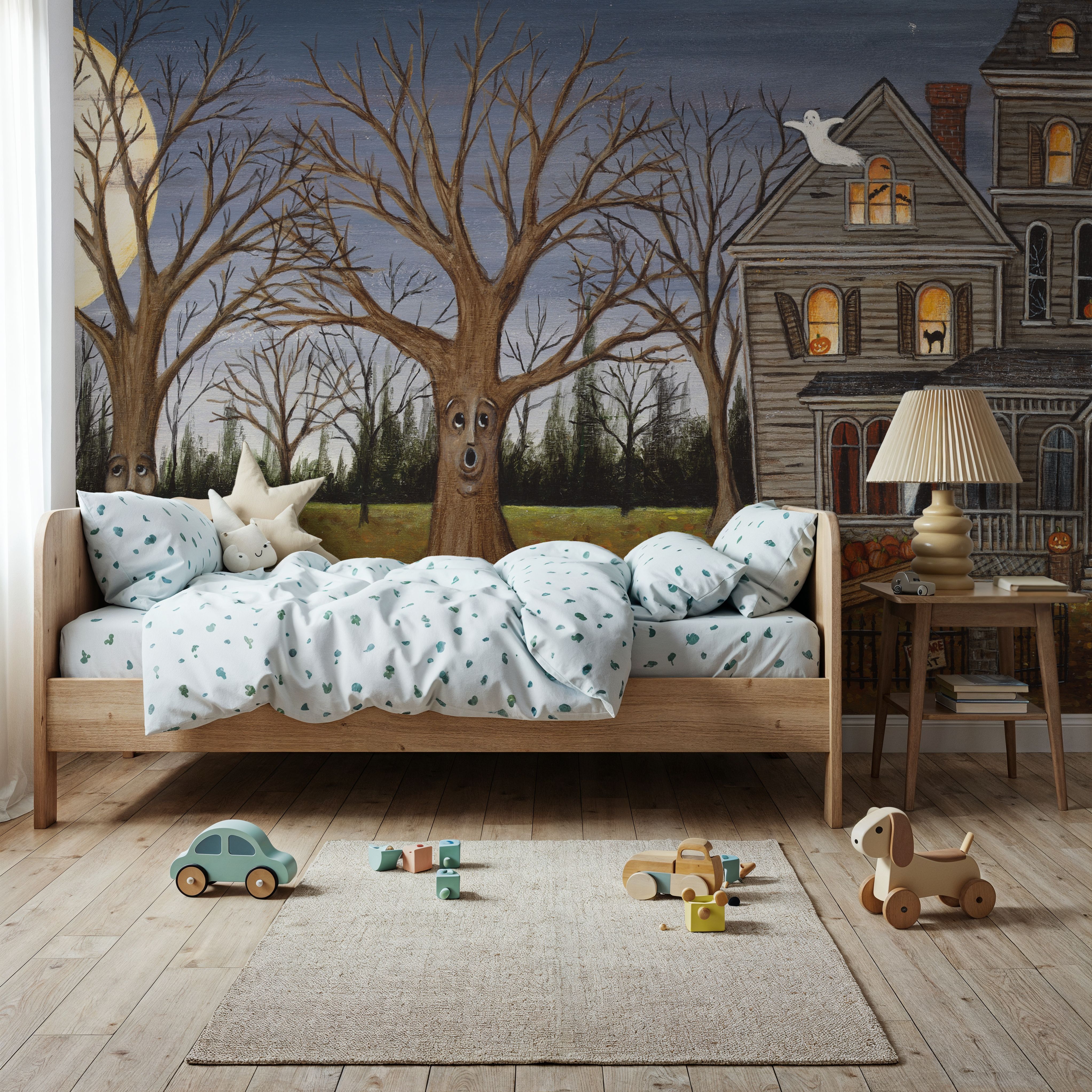 Haunted House with Full Moon