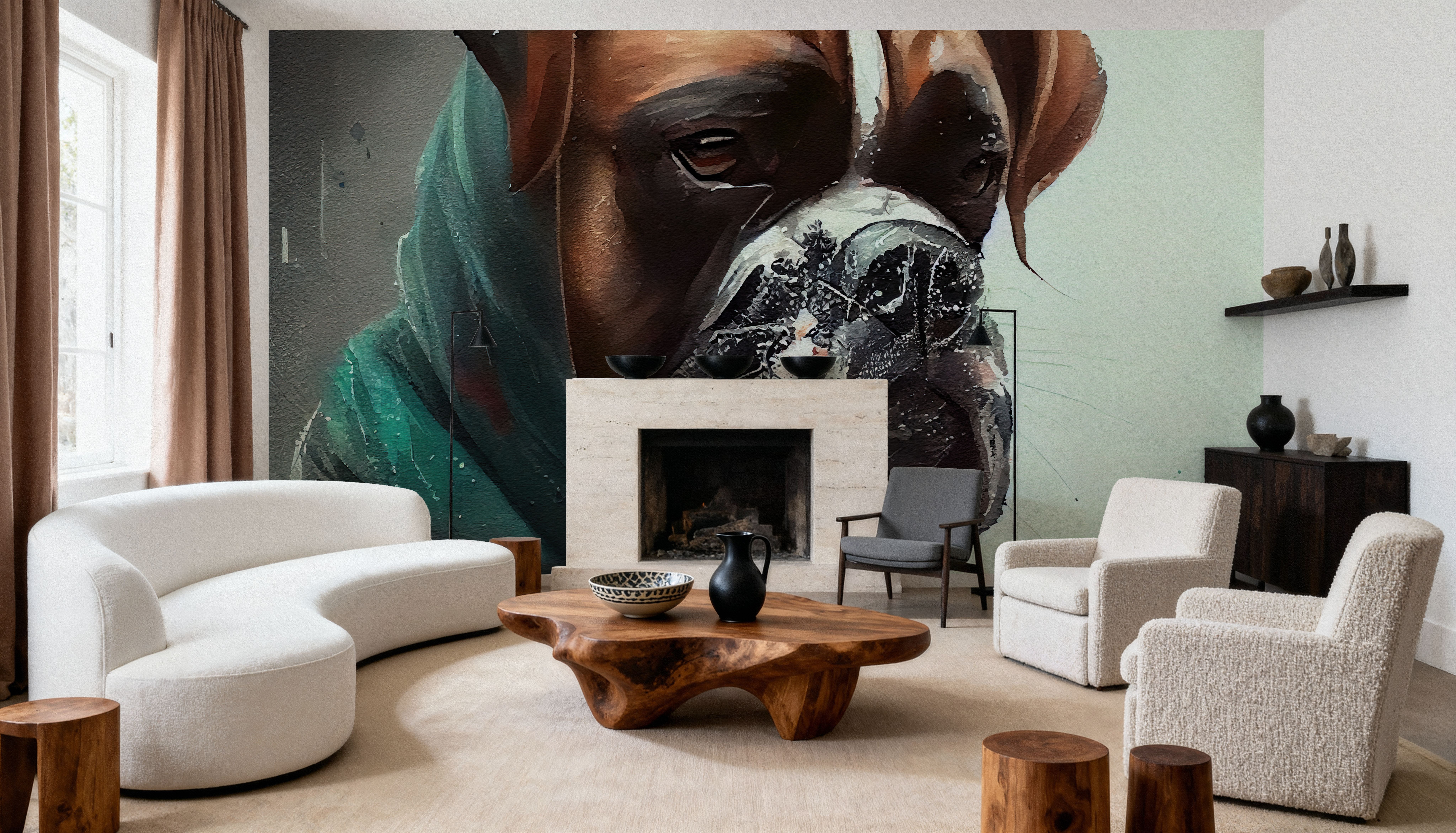 Watercolor Boxer Dog