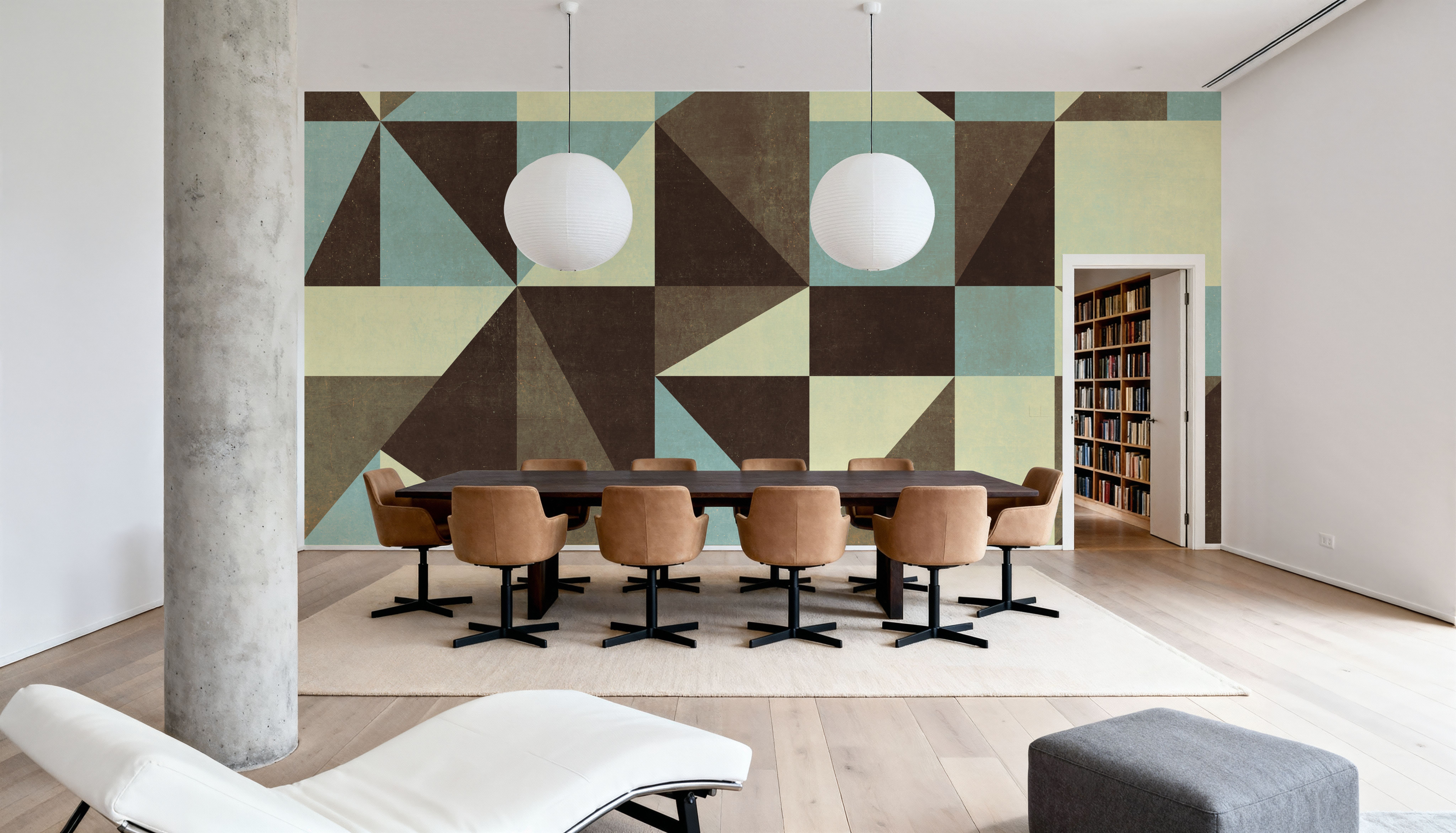 Modern Geometrics, Light Blue & Taupe