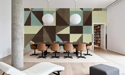 Modern Geometrics, Light Blue & Taupe