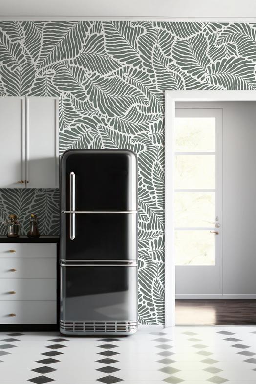Fern Cut-Outs Pattern, Khaki