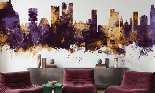 Rio de Janeiro Brazil Skyline Purple & Gold