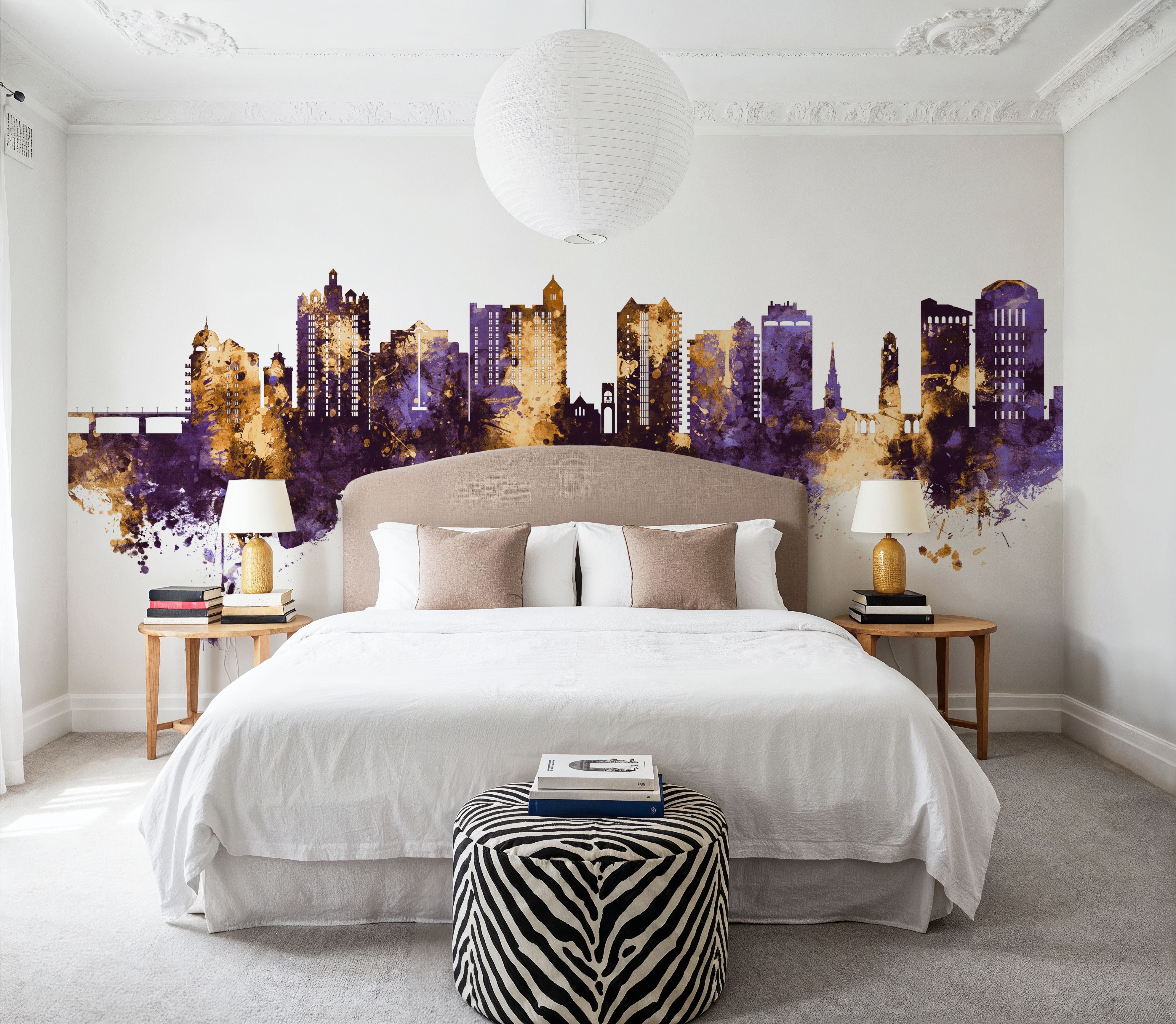 Sarasota Florida Skyline Purple & Gold