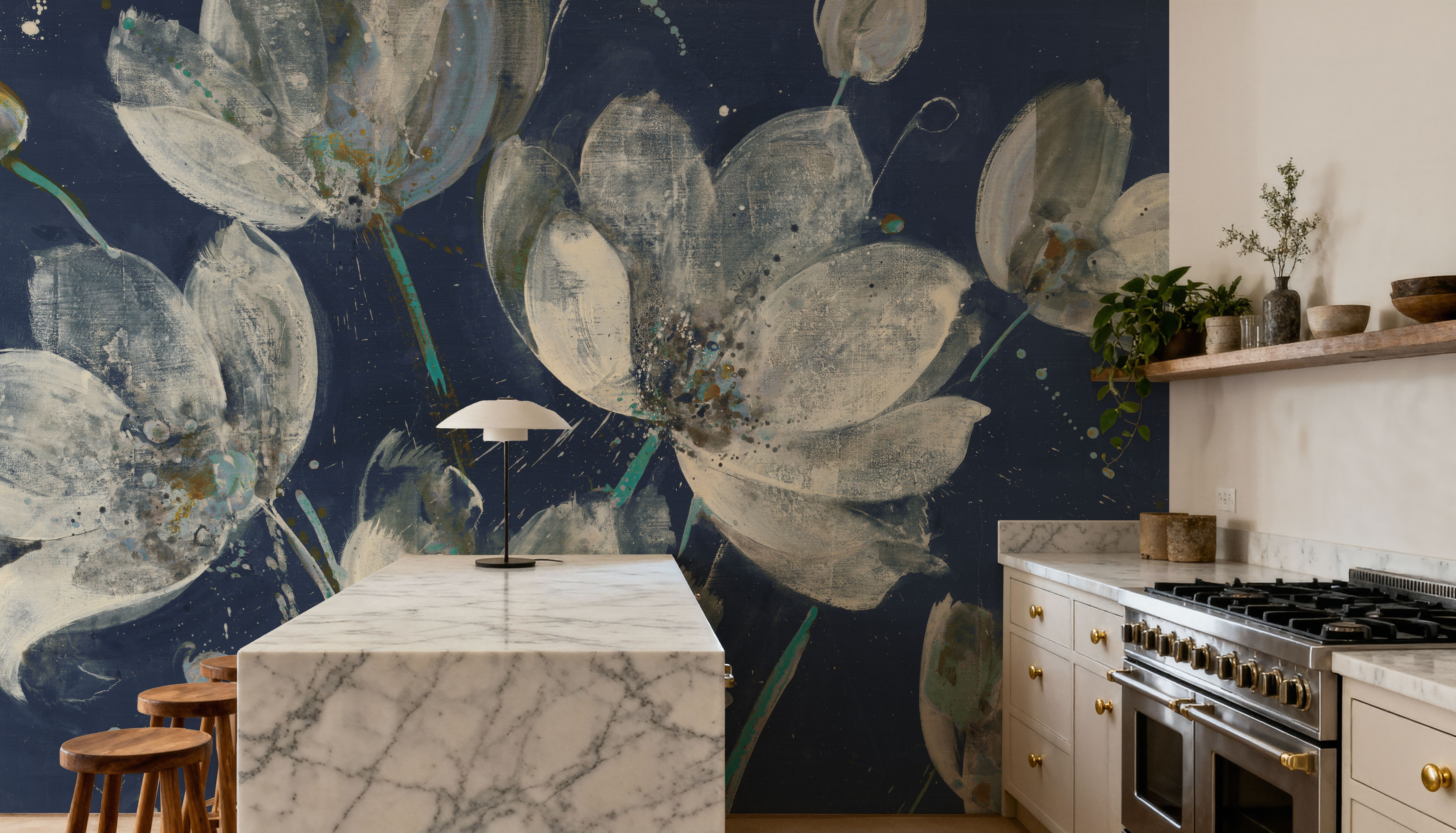 Midnight Garden with Light Blue