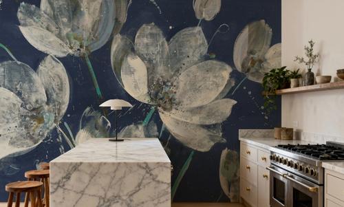Midnight Garden with Light Blue