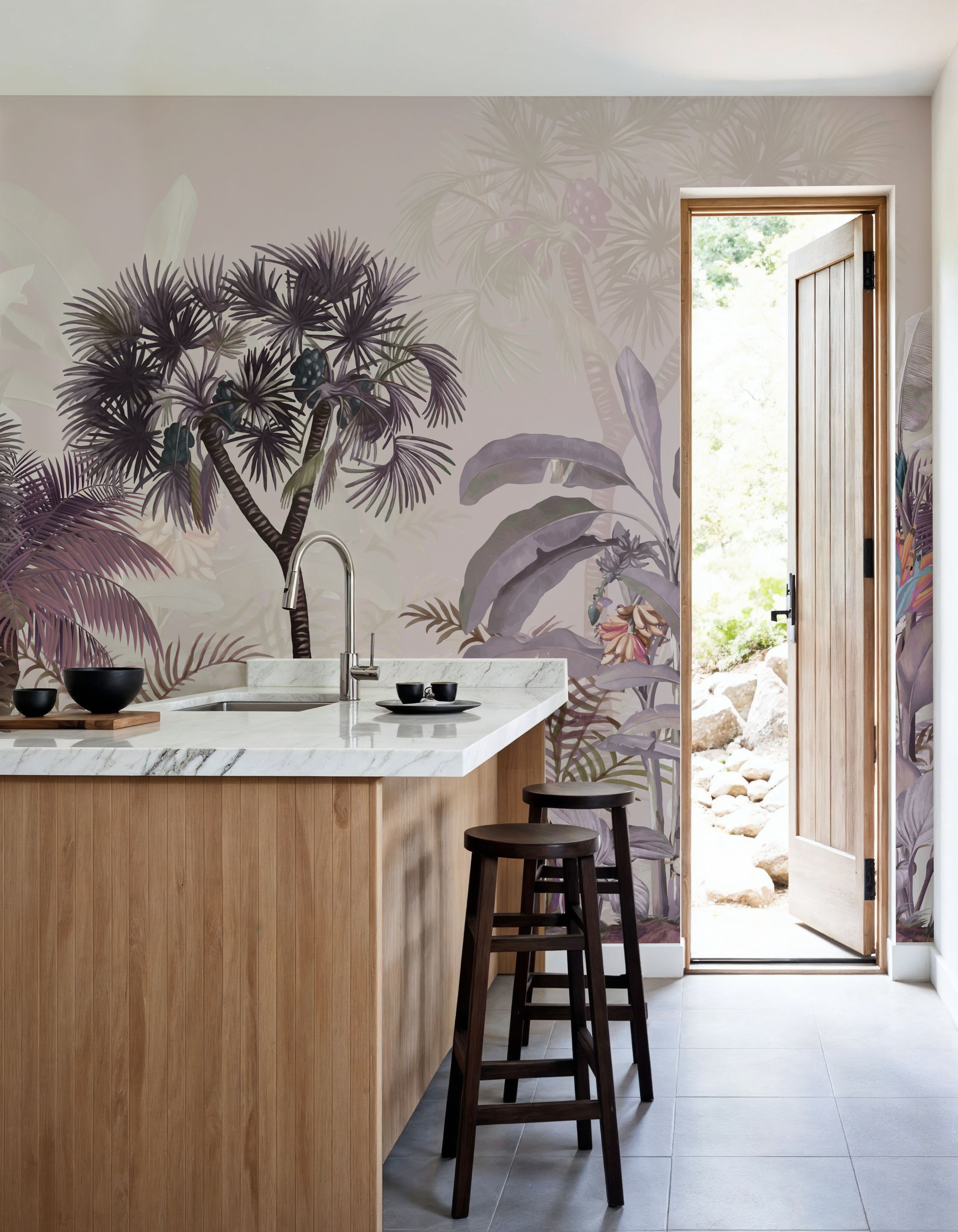 Tropical Forest Strolls Light Purple
