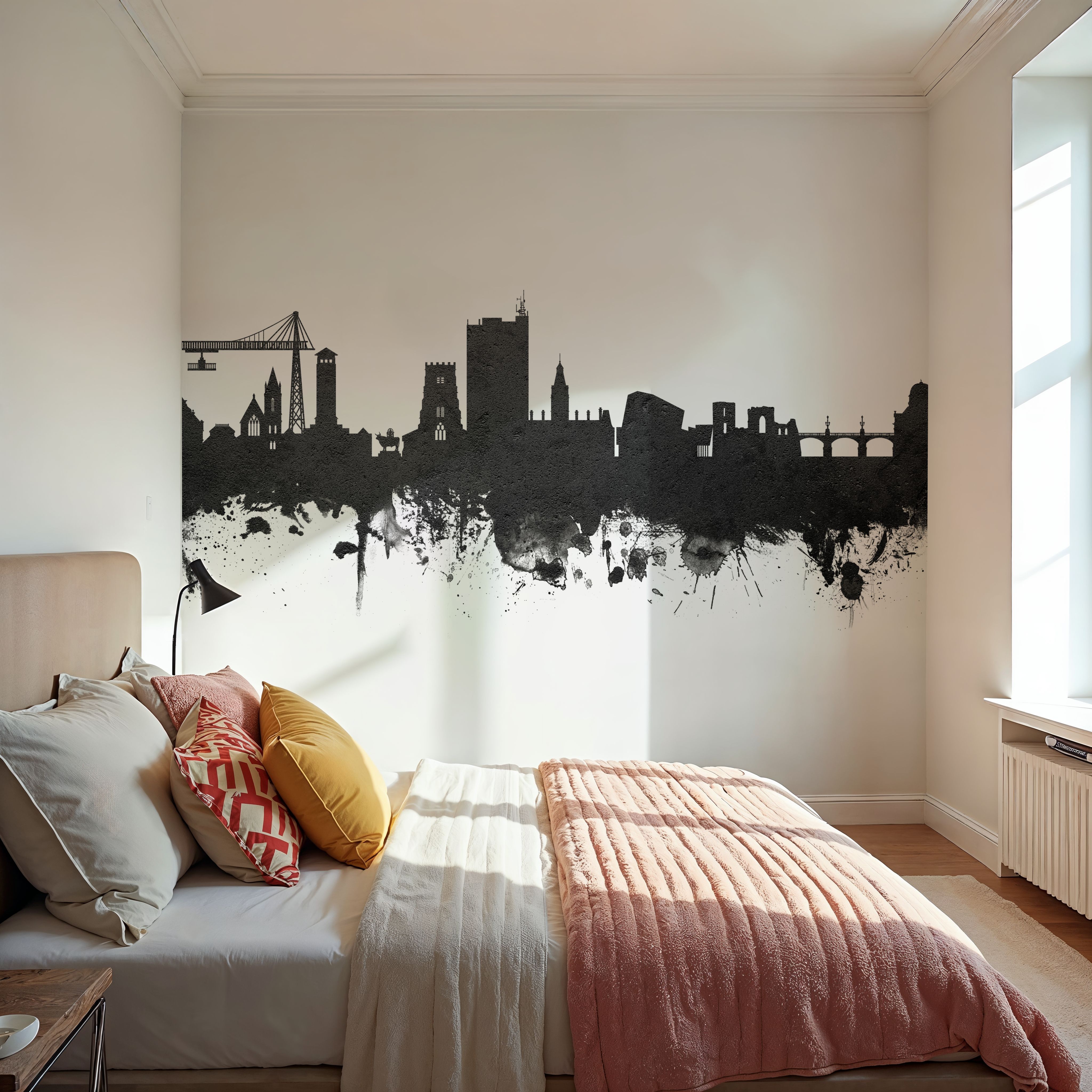 Newport Wales Skyline Black & White