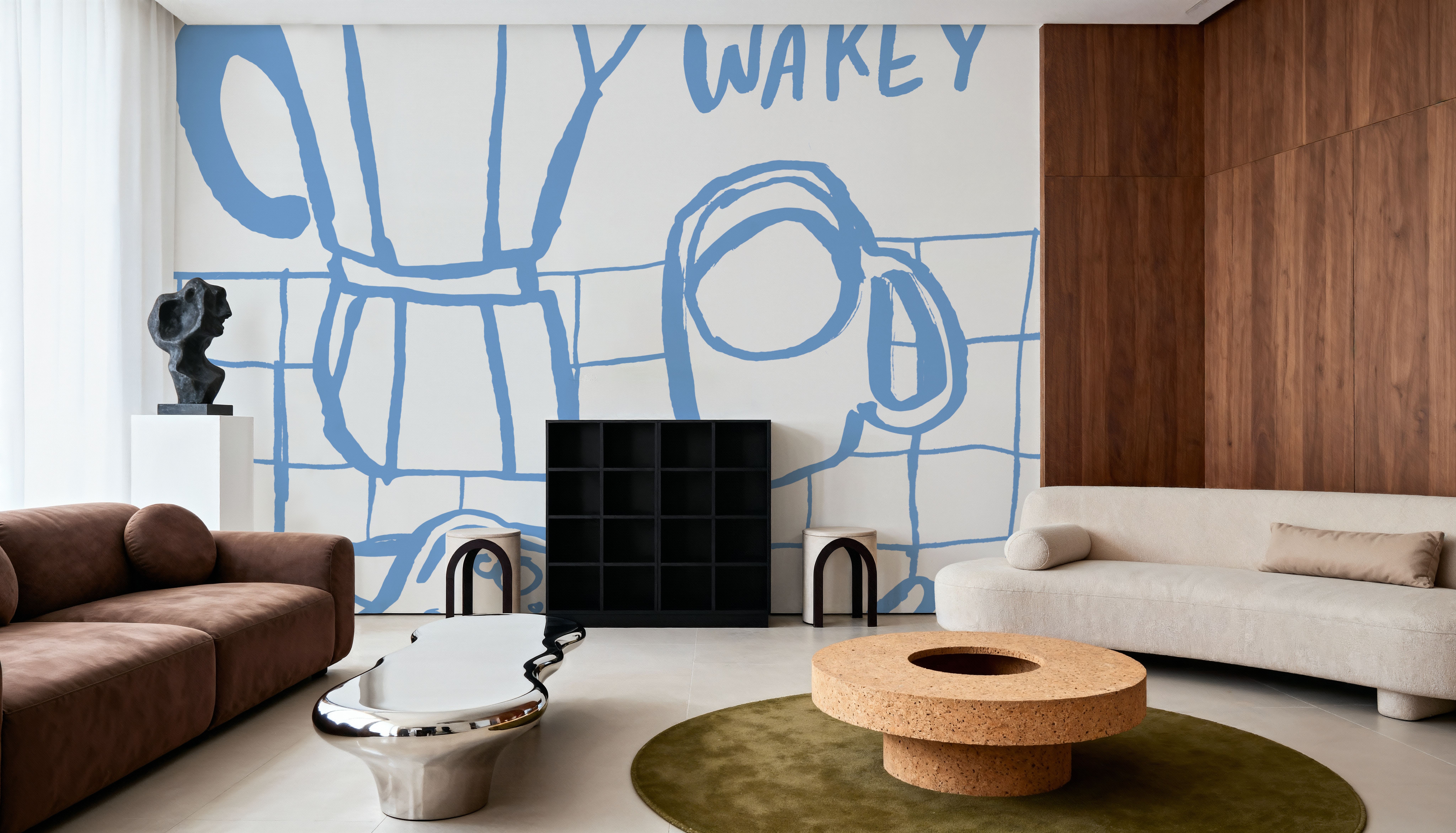 Breakfast Doodles V White, Tapeten