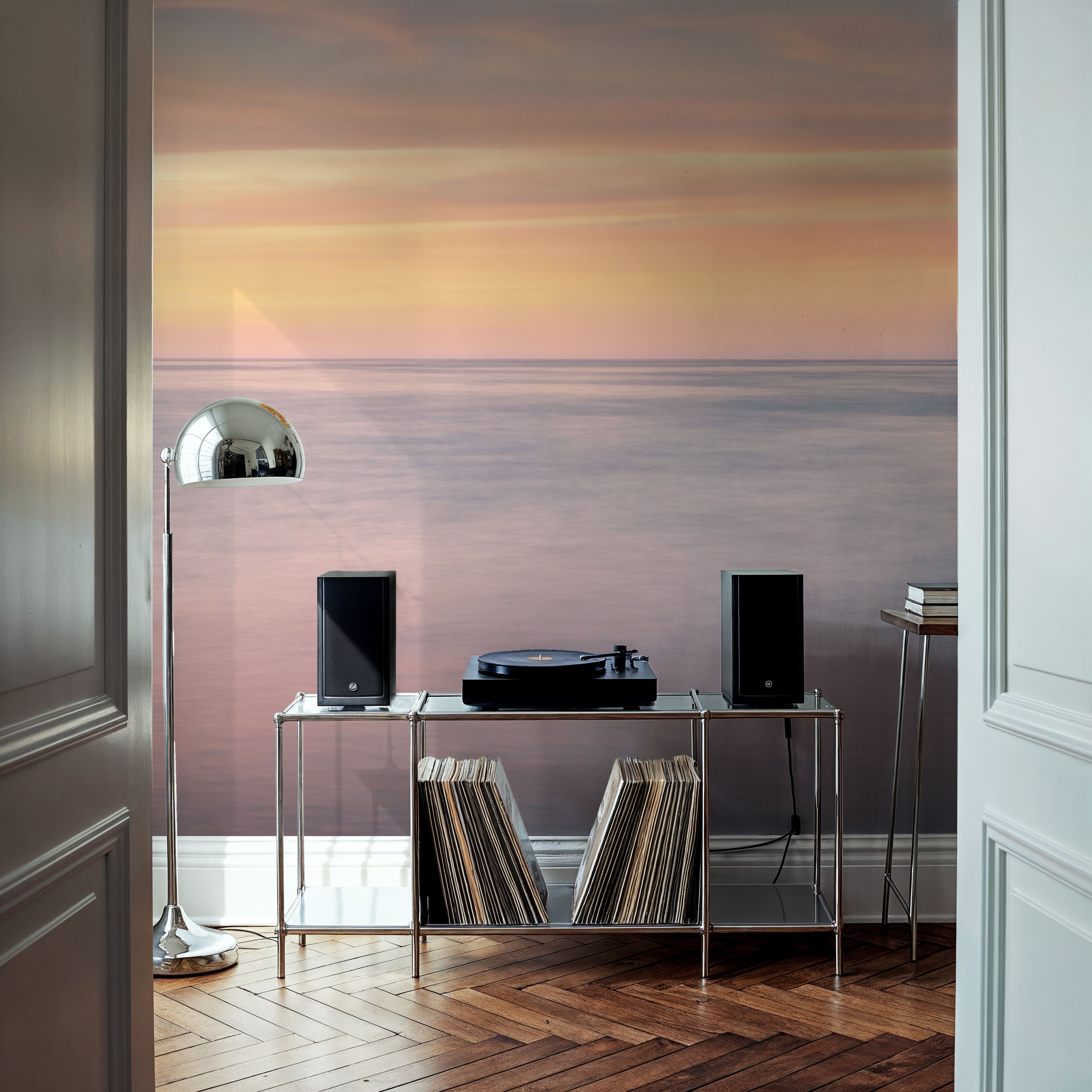 Wall Mural - Whitefish Sunset - Horizon Landscapes mural wallpaper - Bedroom - Wallism US - Premium, Textured or Peel & Stick