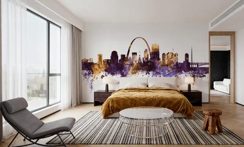 St Louis Missouri Skyline Purple & Gold
