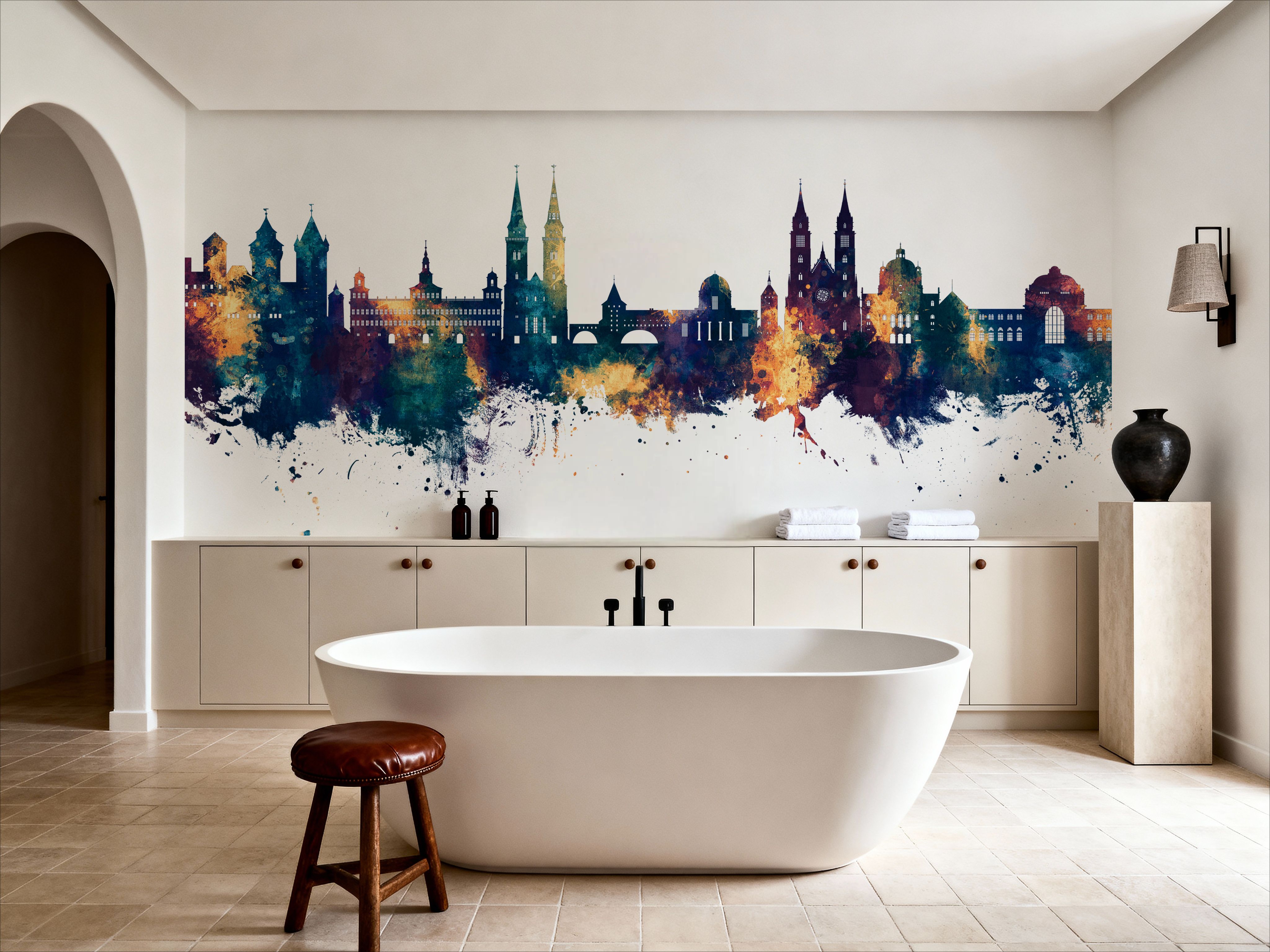 Nürnberg Germany Skyline Blue & Bronze