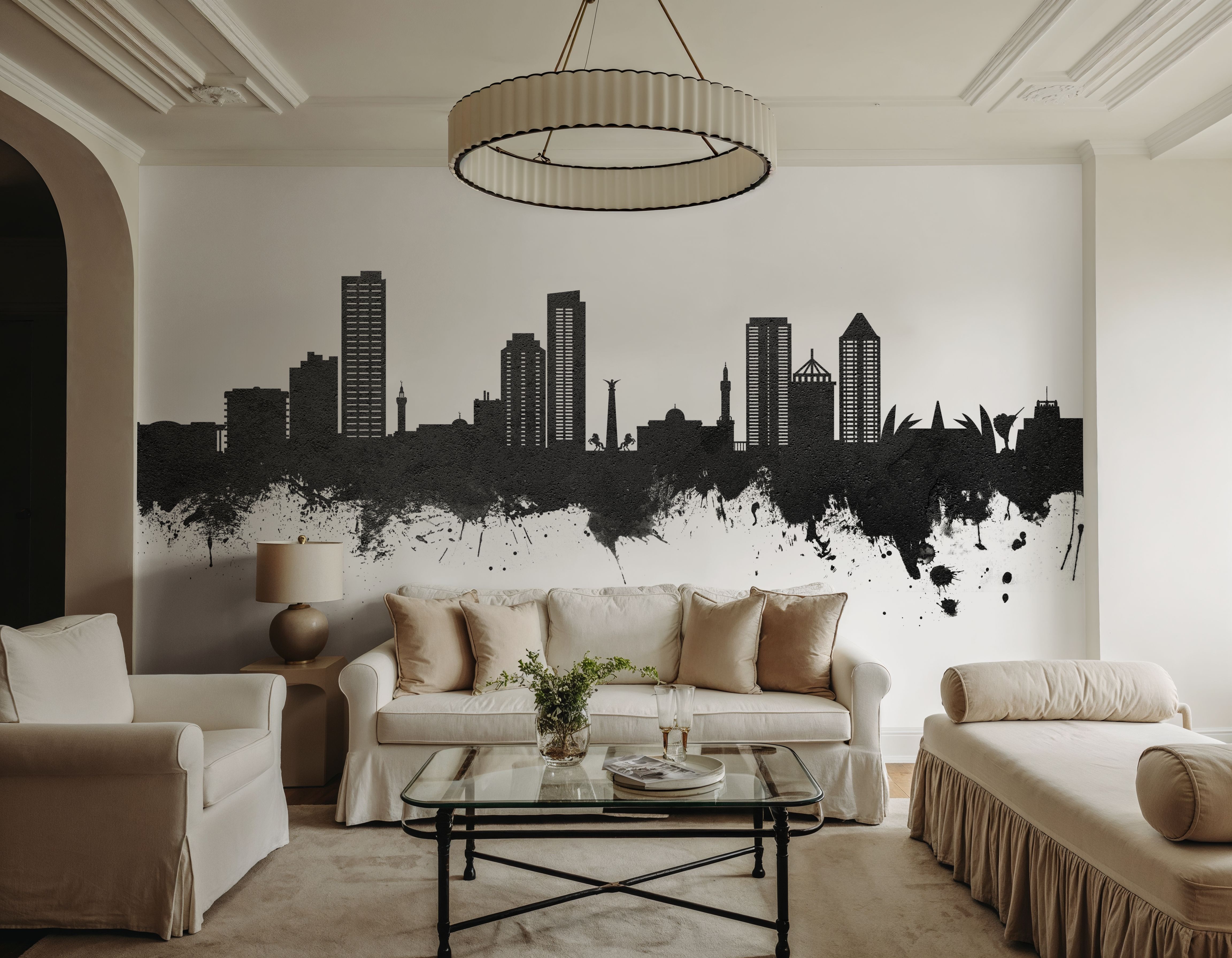 Umm Al Quwain Skyline Black & White