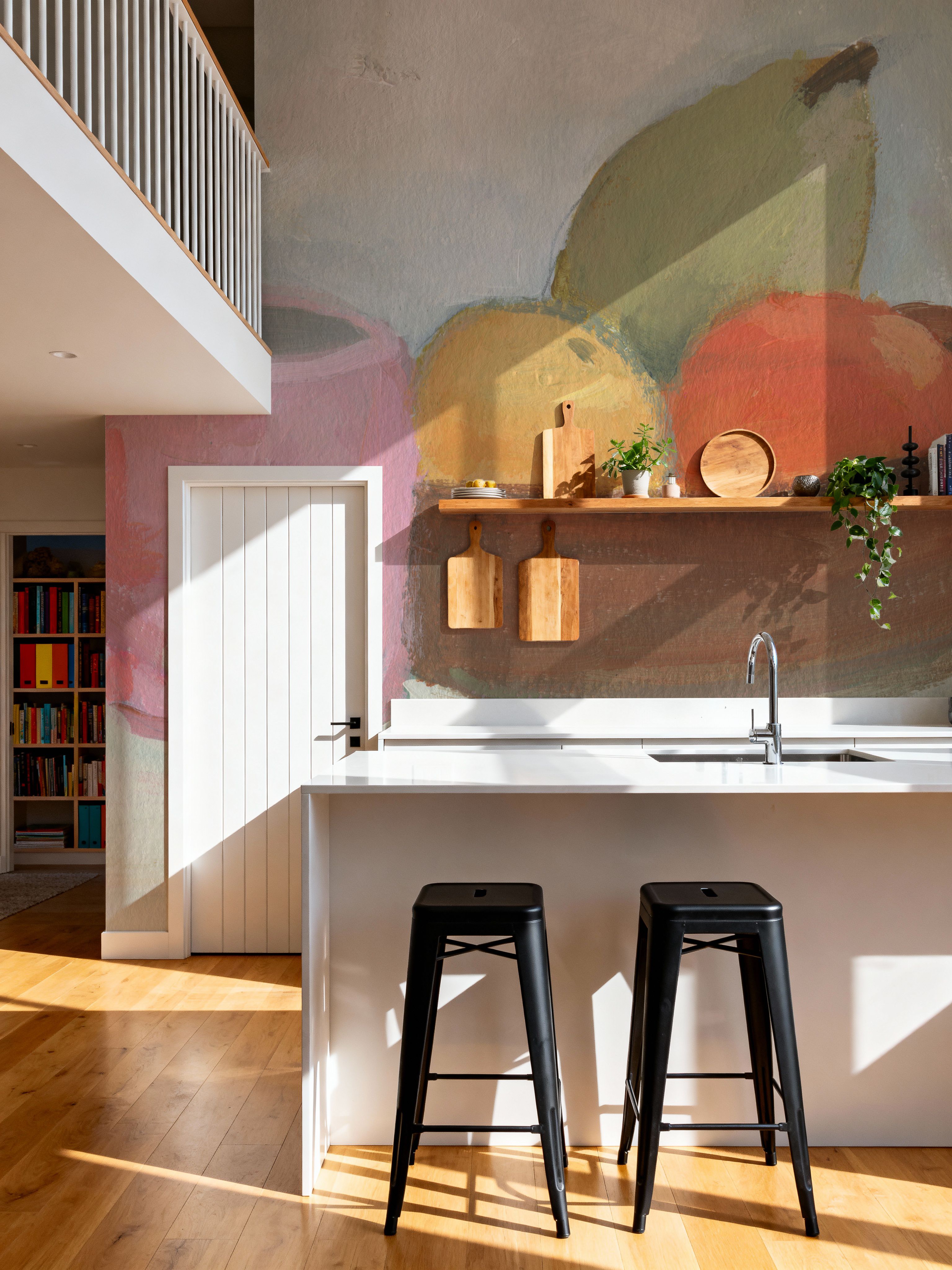 Pink Cup with Wooden Bowl