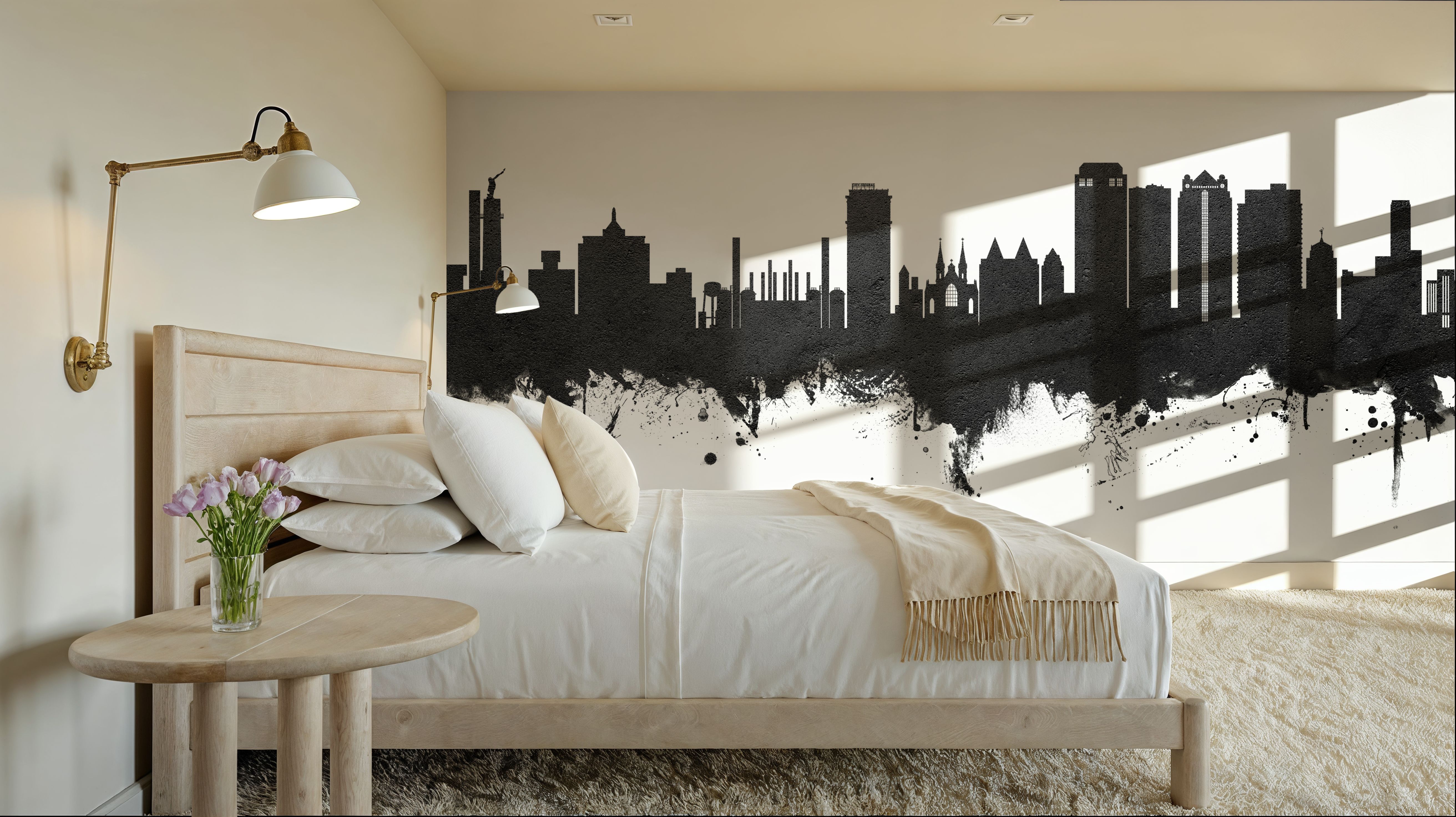 Birmingham Alabama Skyline Black & White, Wallpaper