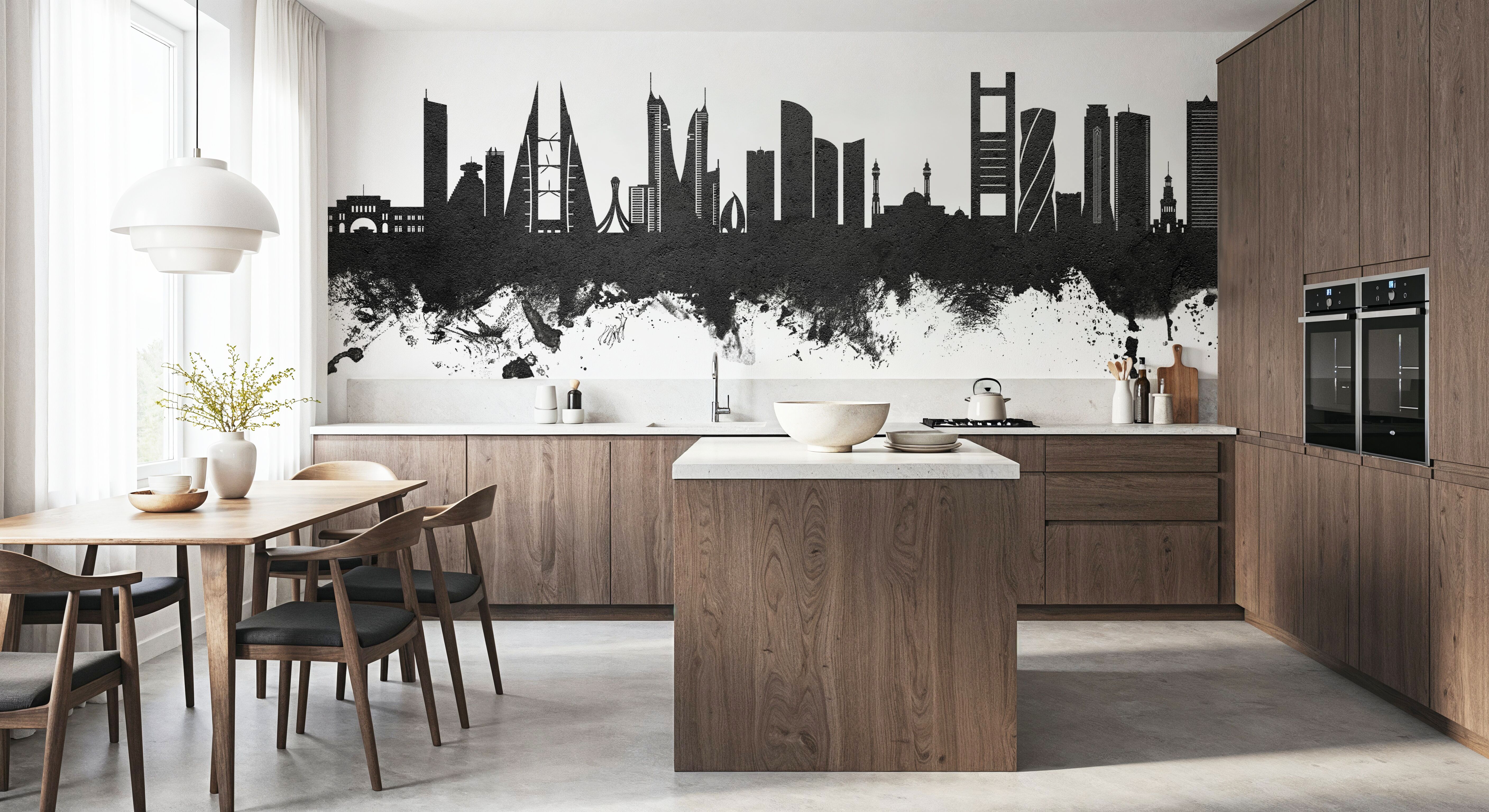 Manama Skyline Black & White