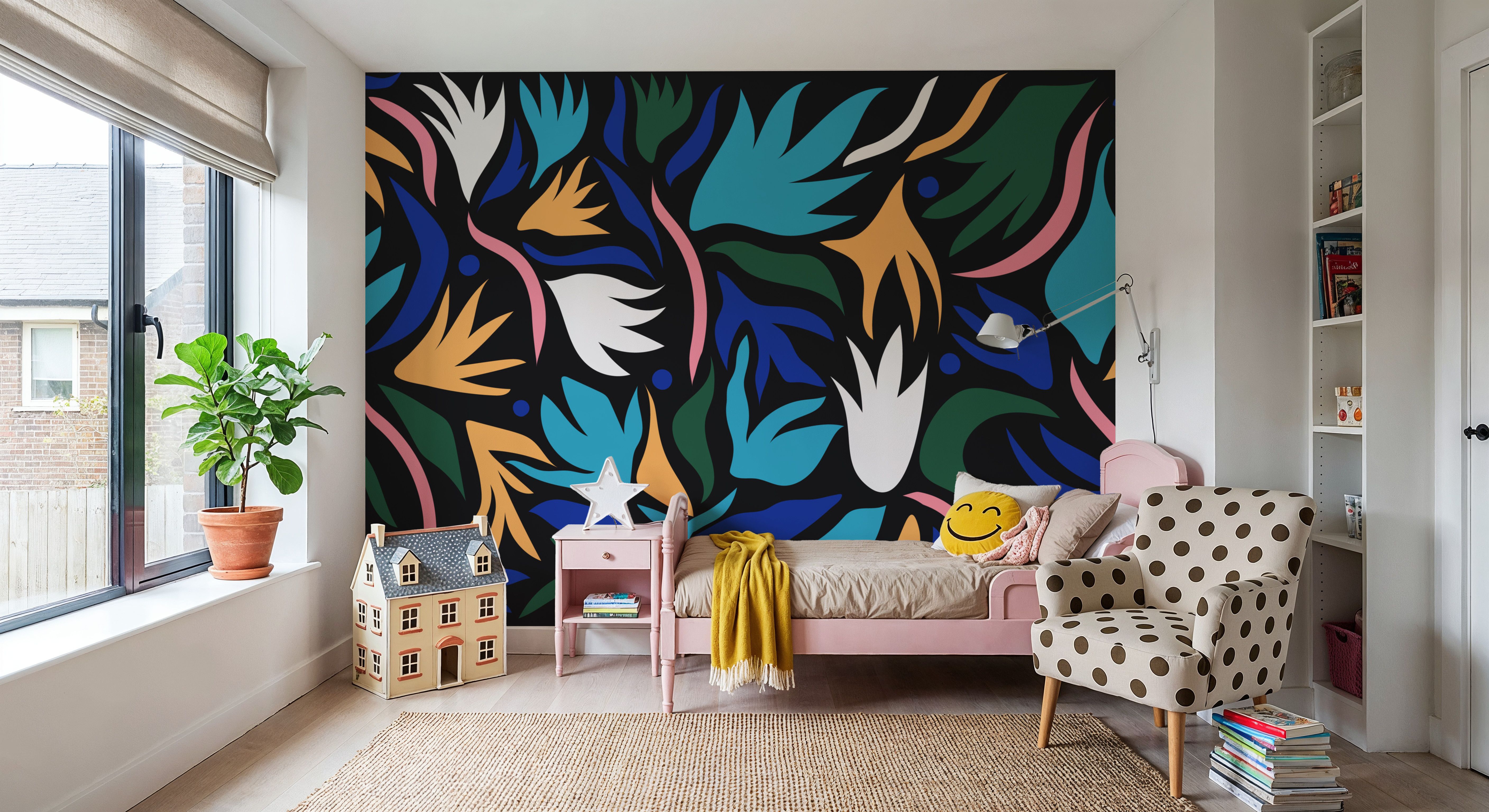 Tulip Cut Out, Dark, Wallpaper