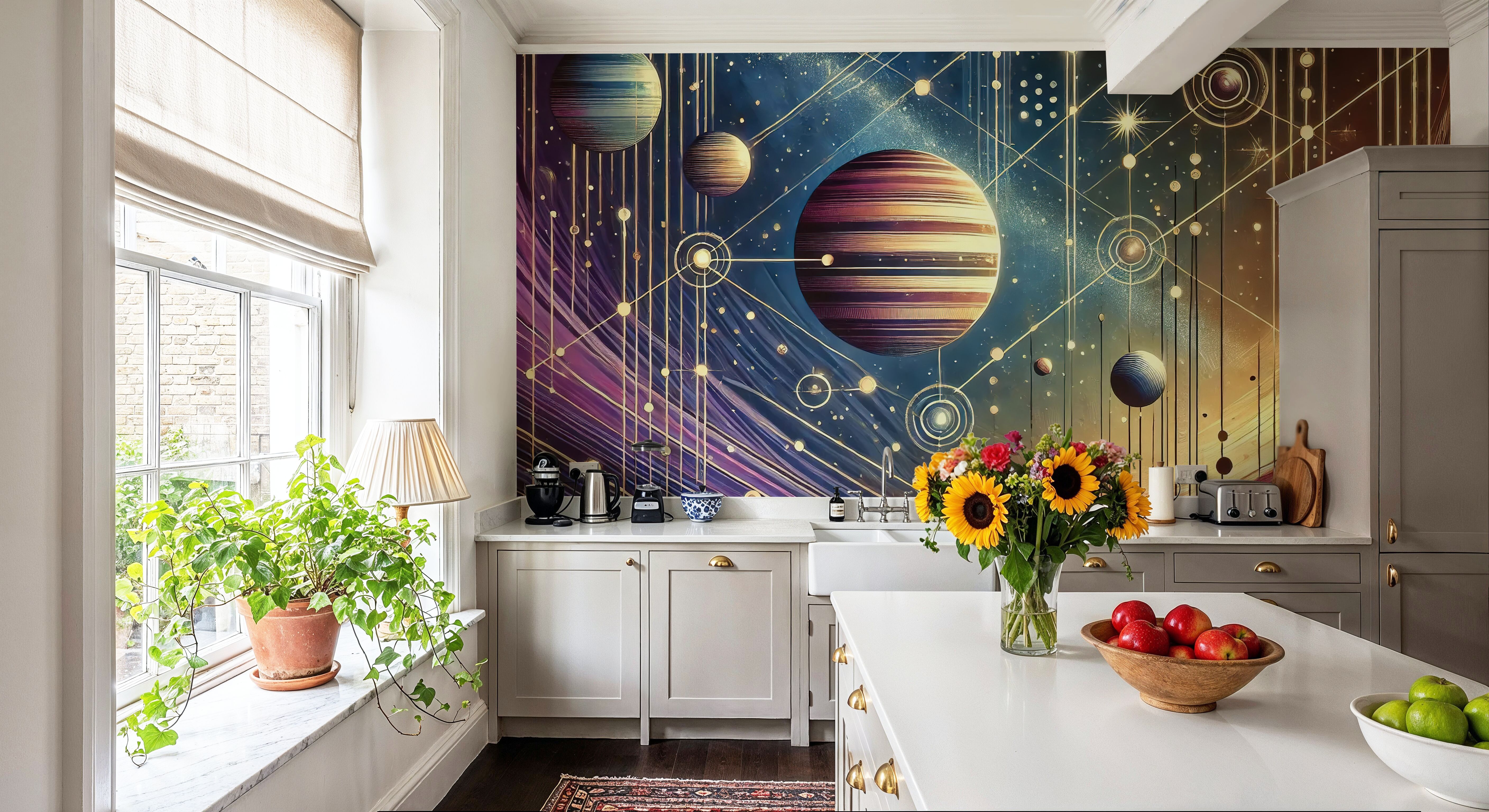 Galactic Harmony Scene in Art Deco