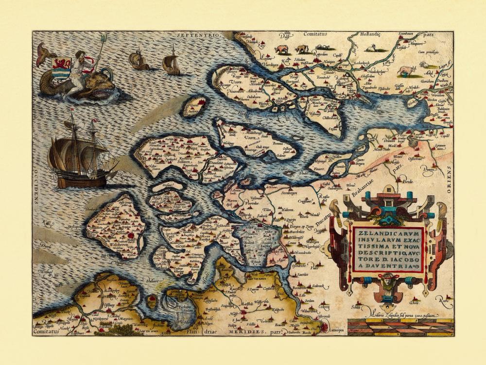 Old Map of The Netherlands, No.I, 1570
