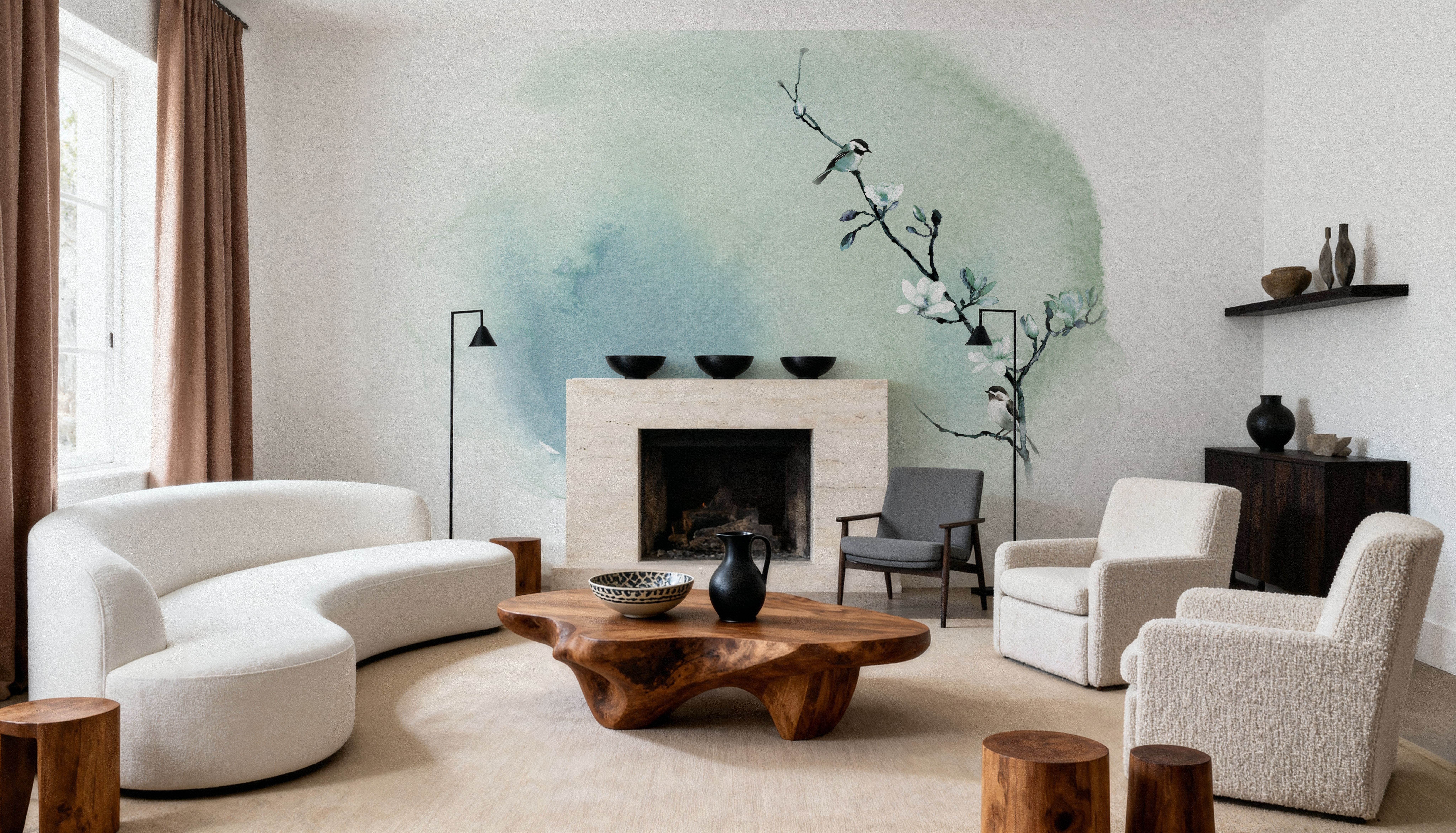 Magnolia & Birds, Wallpaper