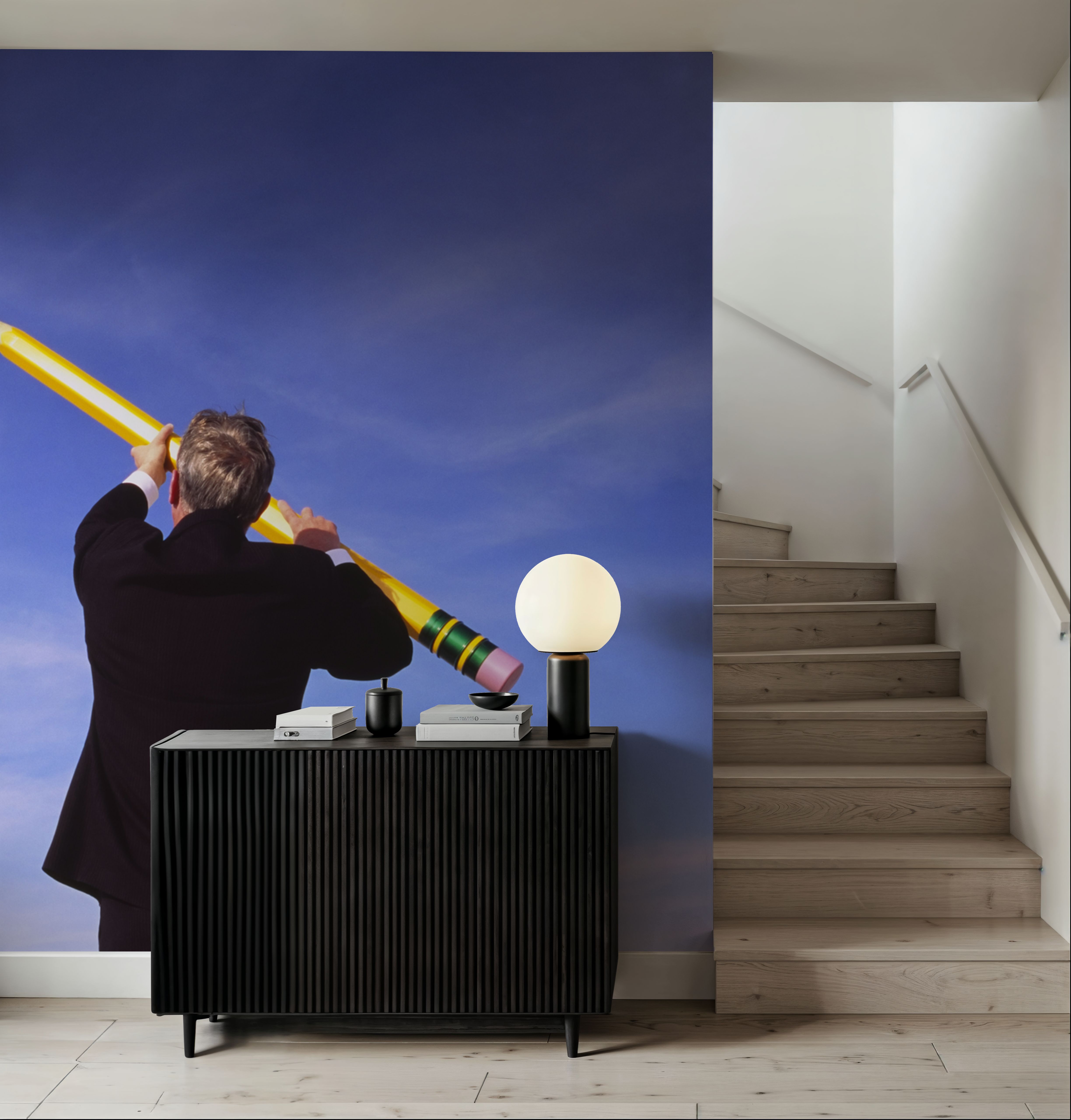 Wall Mural - Sky's the Limit - Contemporary Skies mural wallpaper - Blue - Offices - Wallism US - Premium, Textured or Peel & Stick