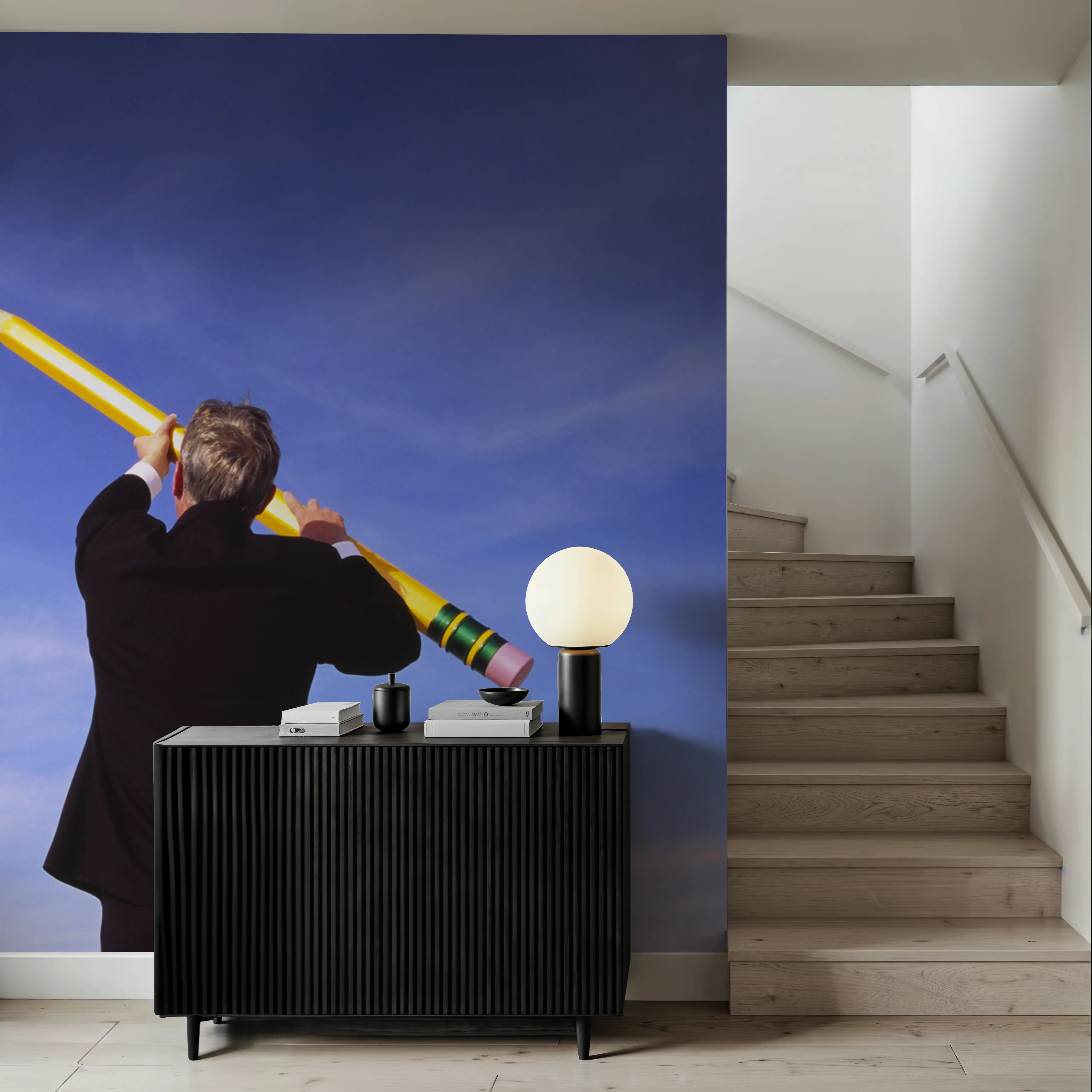 Wall Mural - Sky's the Limit - Contemporary Skies mural wallpaper - Blue - Offices - Wallism UK - Peel & Stick or Paste-the-Wall