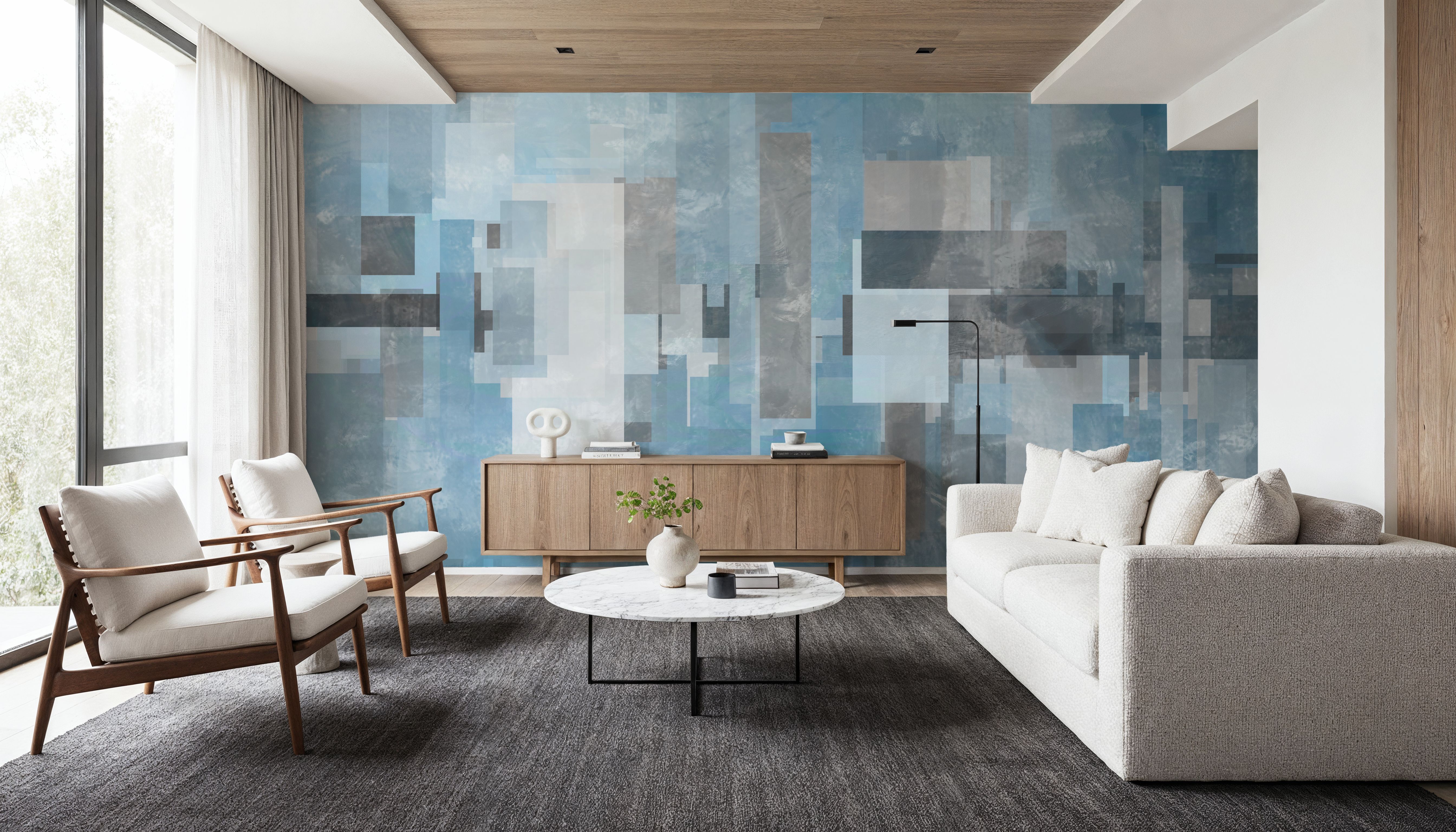 Geometric Abstract Blue