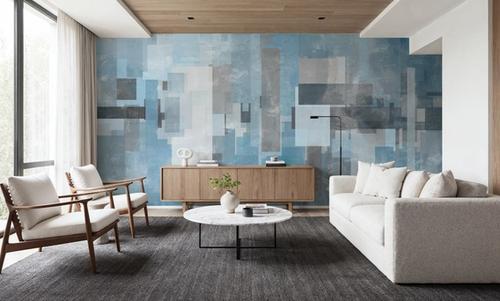 Geometric Abstract Blue