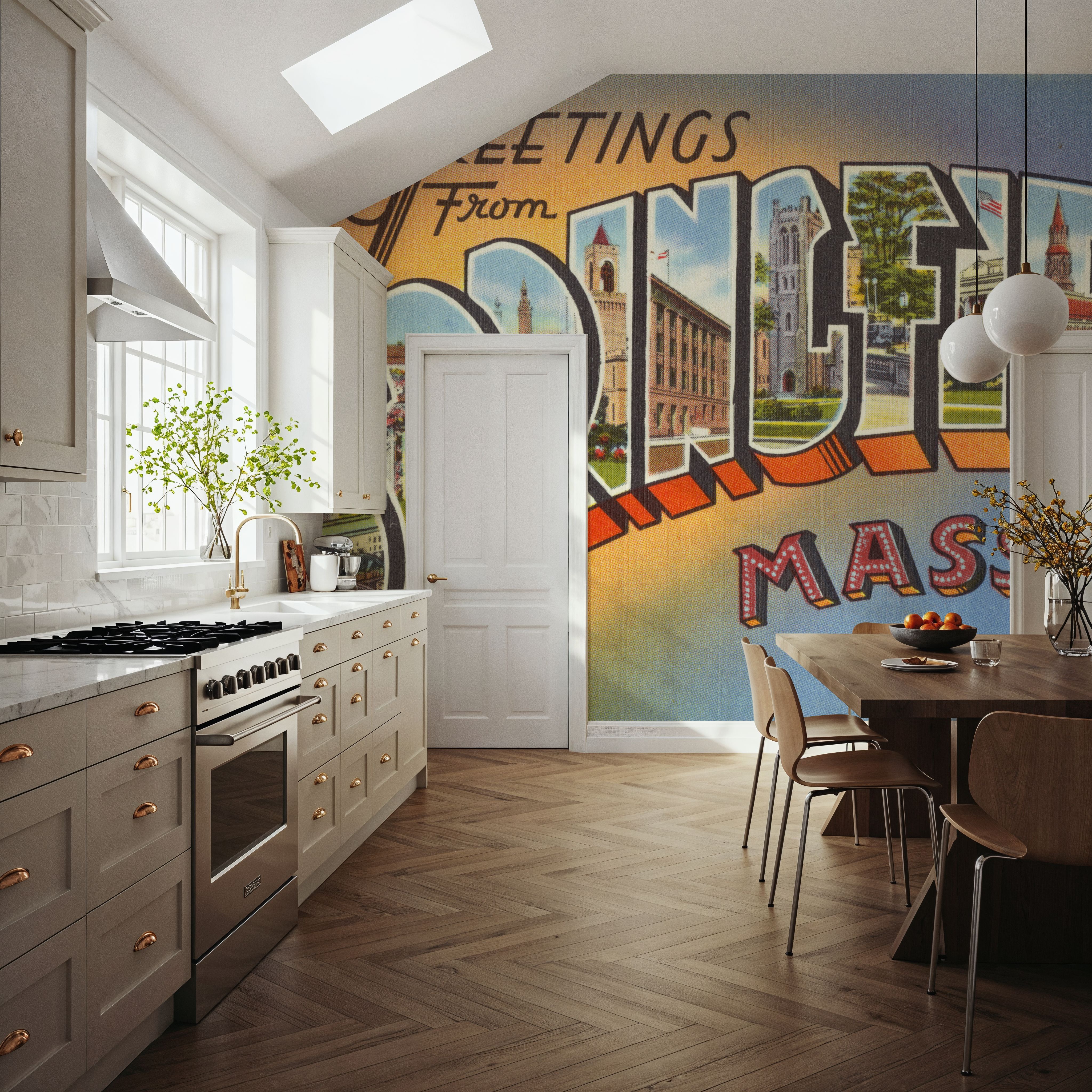 Greetings from Springfield Mass. - Screenprint Postcard