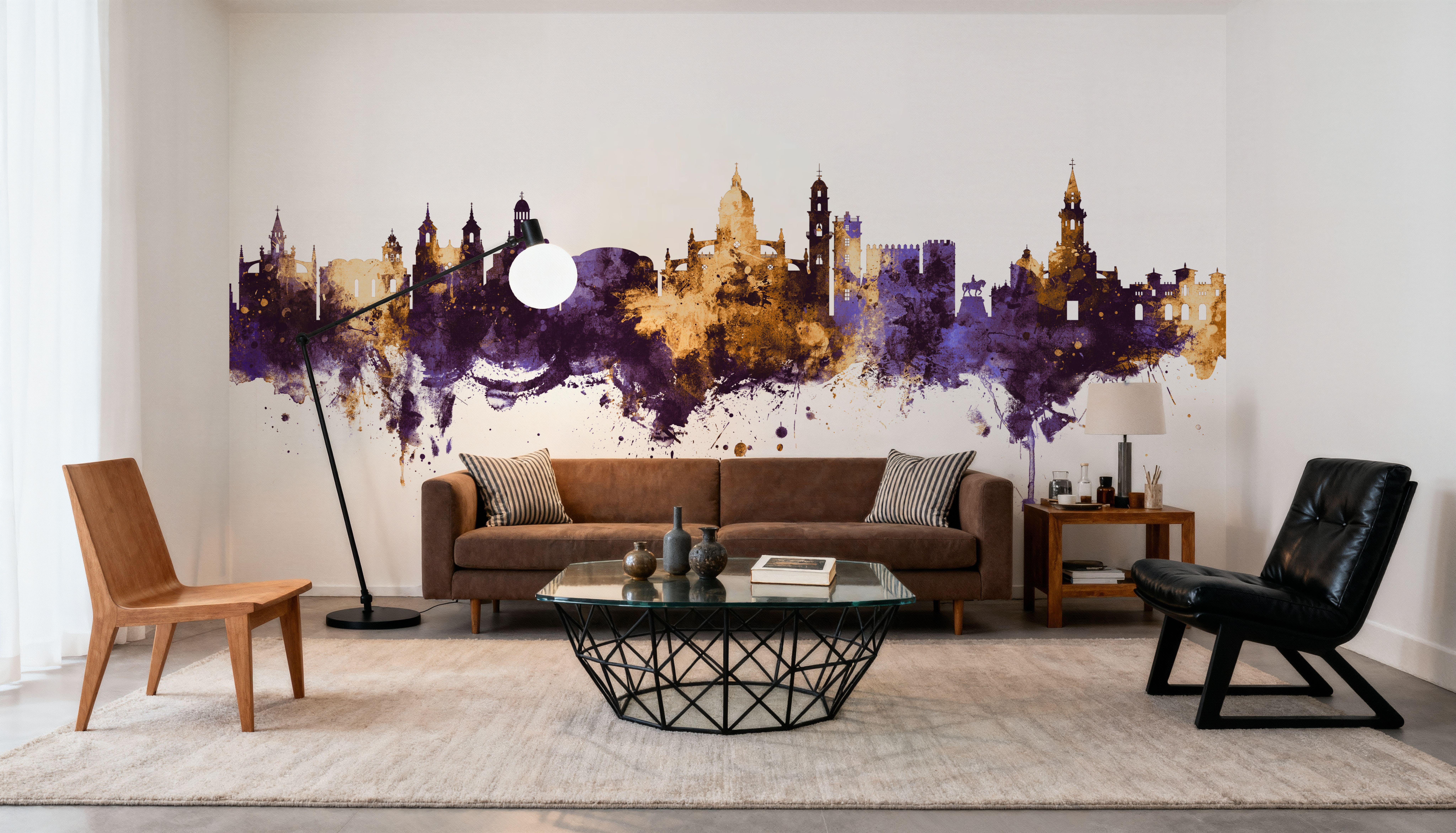 Jerez Spain Skyline Purple & Gold, Wallpaper