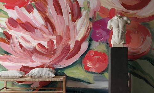 Spring Blooms in Striped Vase I